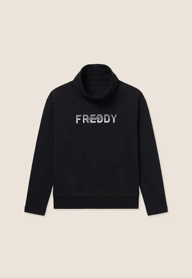 freddy-felpa-donna-collo-alto-effetto-2-in-1-in-cotone-elasticizzato image 1