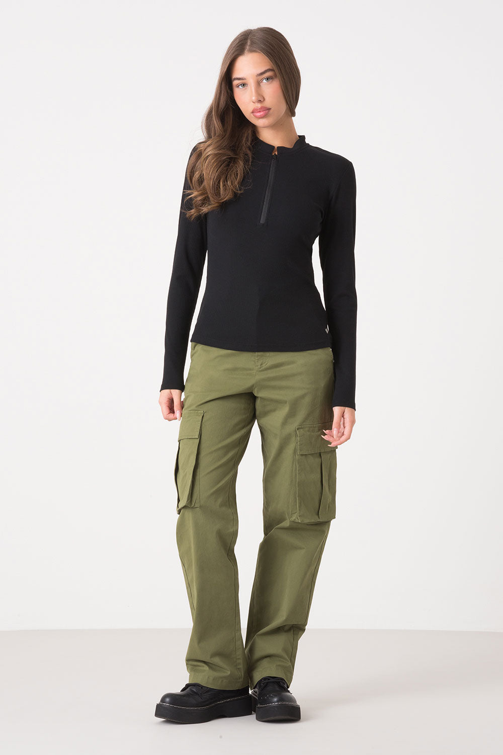 dimensione-danza-tshirt-l-s-half-zip-viscosa-donna-a-costine image 1