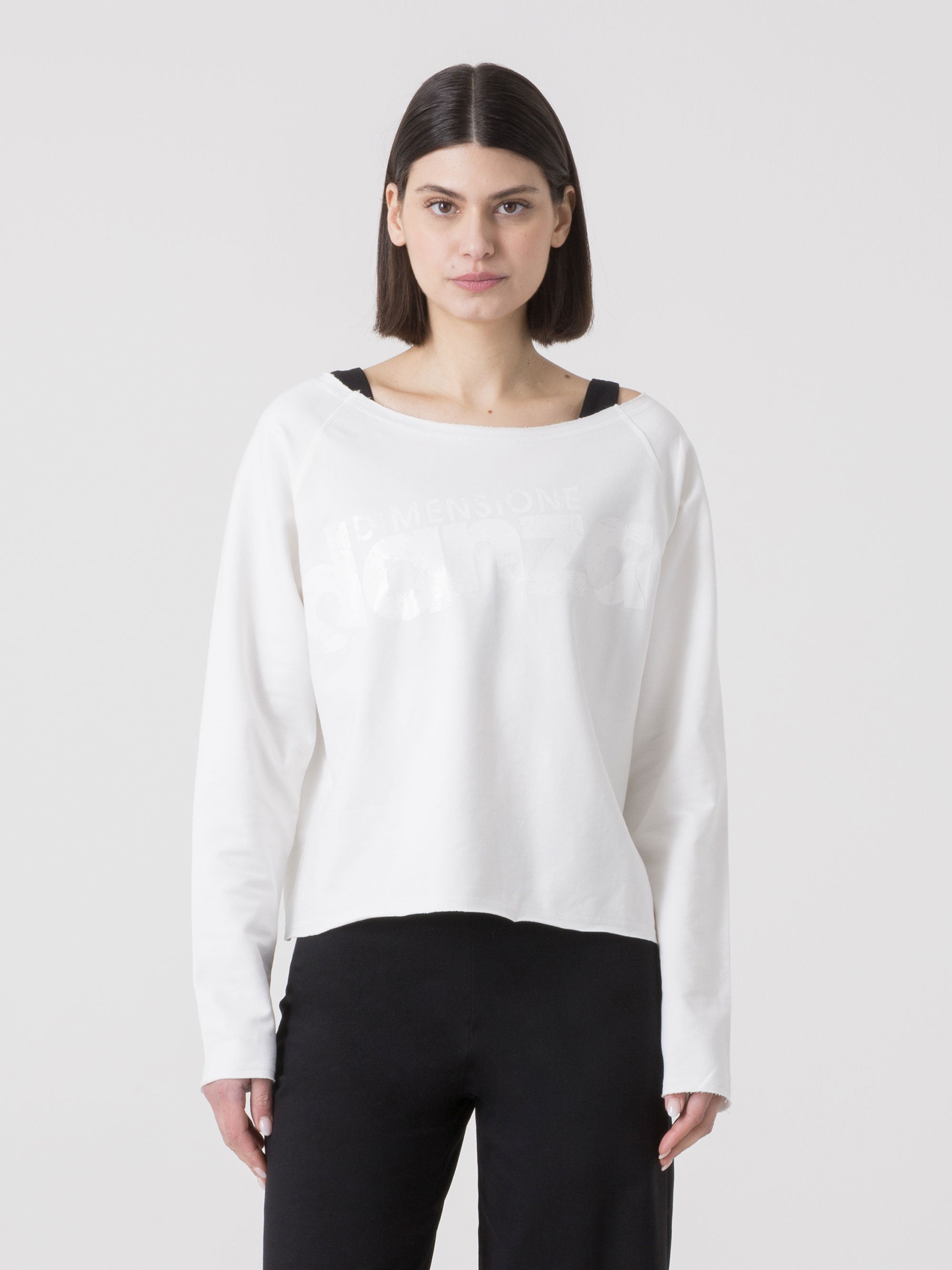 dimensione-danza-weekend-magliaccia-donna-scollo-a-barca-in-felpa-stretch image 1