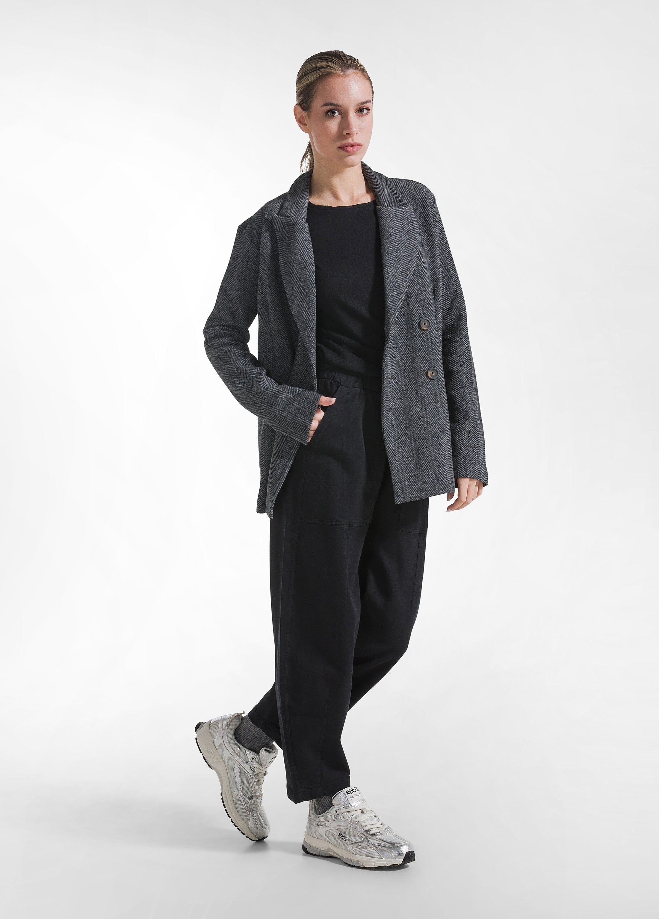 deha-t-shirt-a-manica-lunga-in-jersey-modal-fiammato-nero image 4