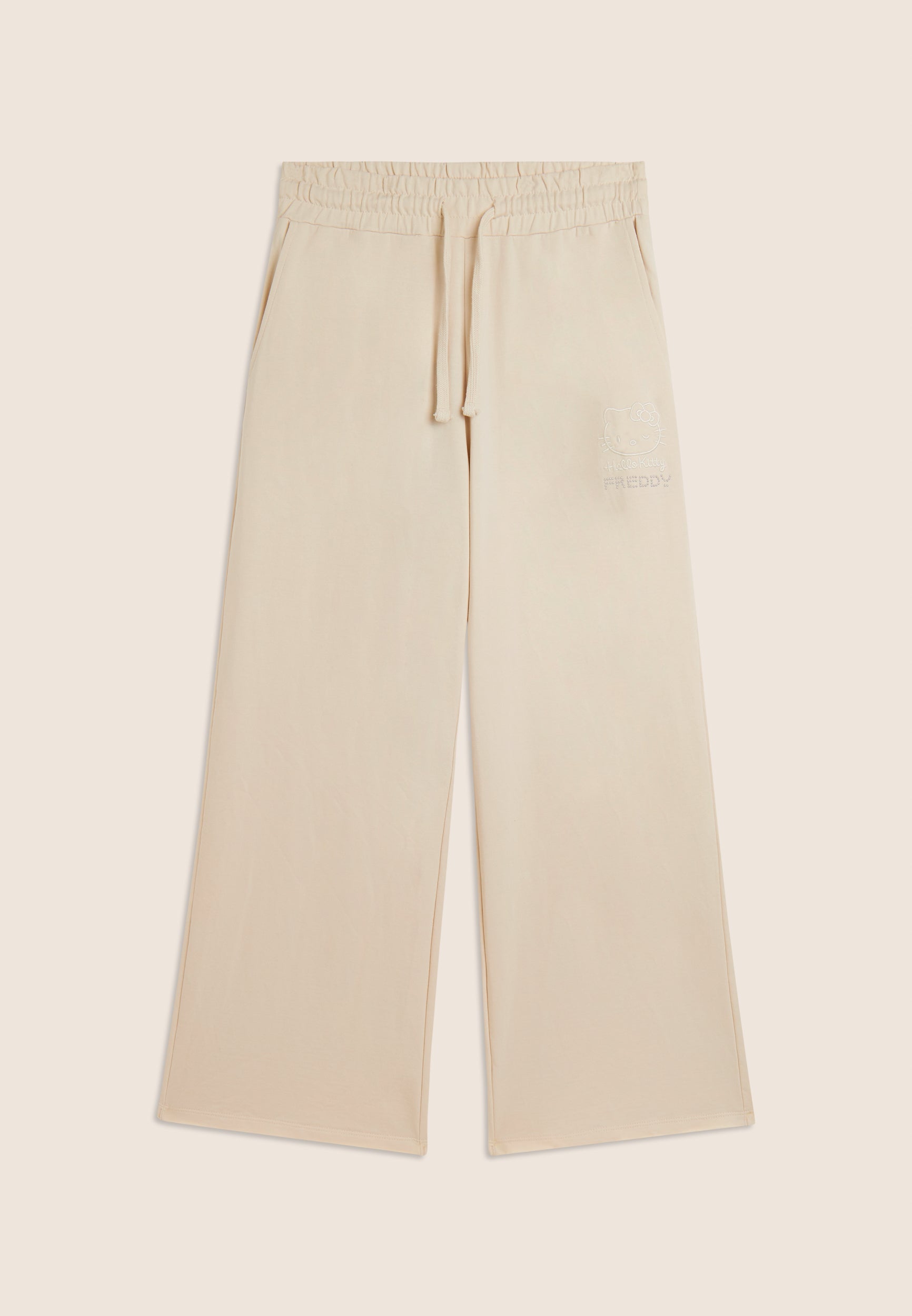 freddy-pantaloni-cropped-wide-leg-hello-kitty-french-terry-cotone image 5