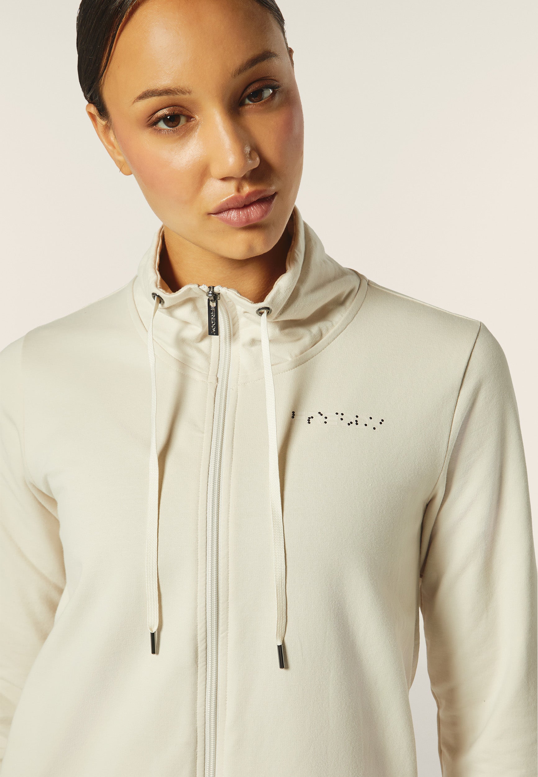 freddy-felpa-donna-comfort-fit-zip-collo-alto-interno-floreale image 4