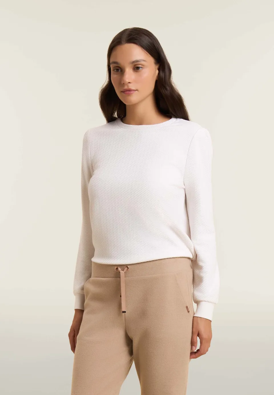 freddy-pantaloni-donna-effetto-tricot-con-polsini-felpa-garzata image 1