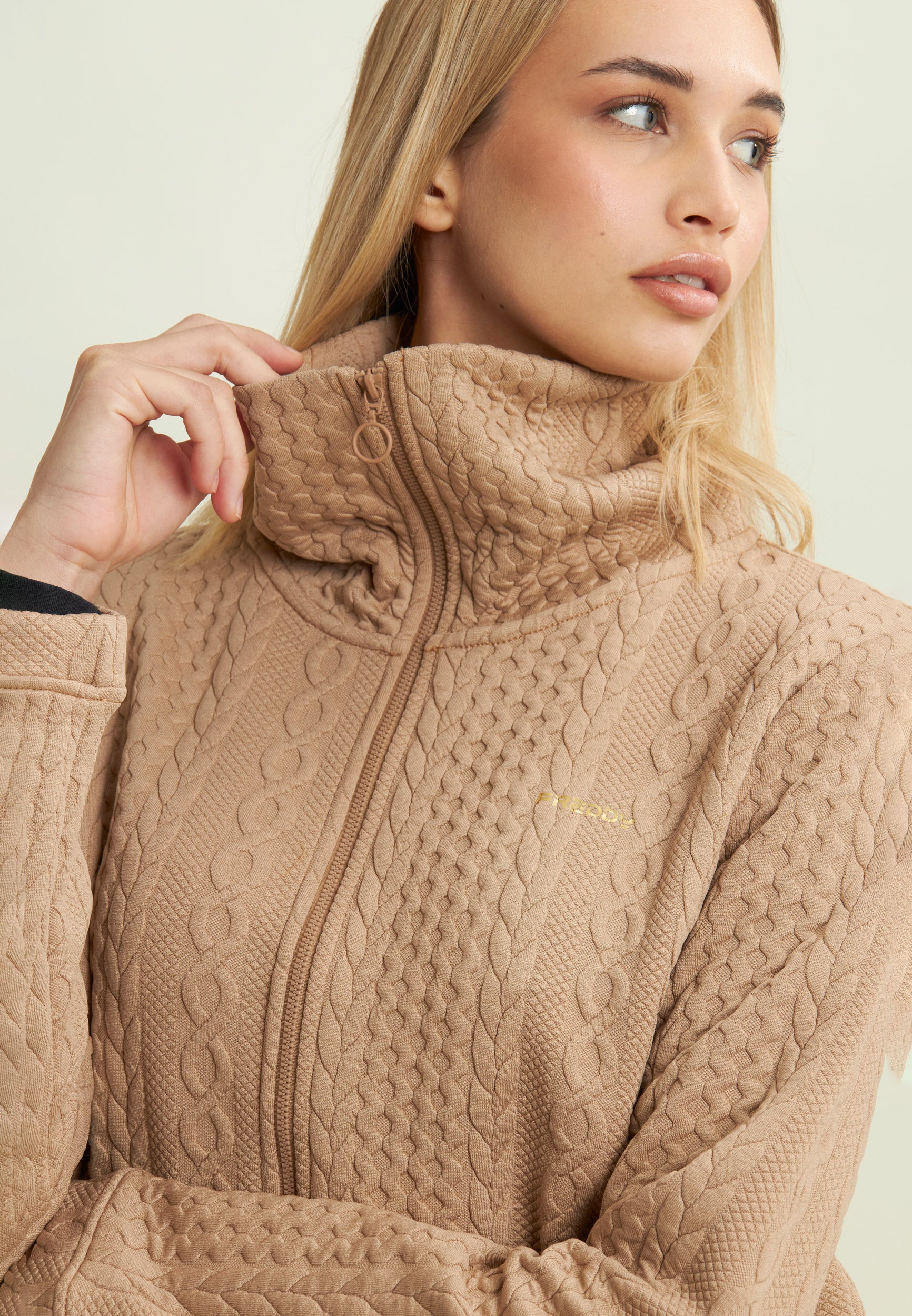 freddy-felpa-full-zip-tecnica-doppio-a-trecce-felpa-donna image 4