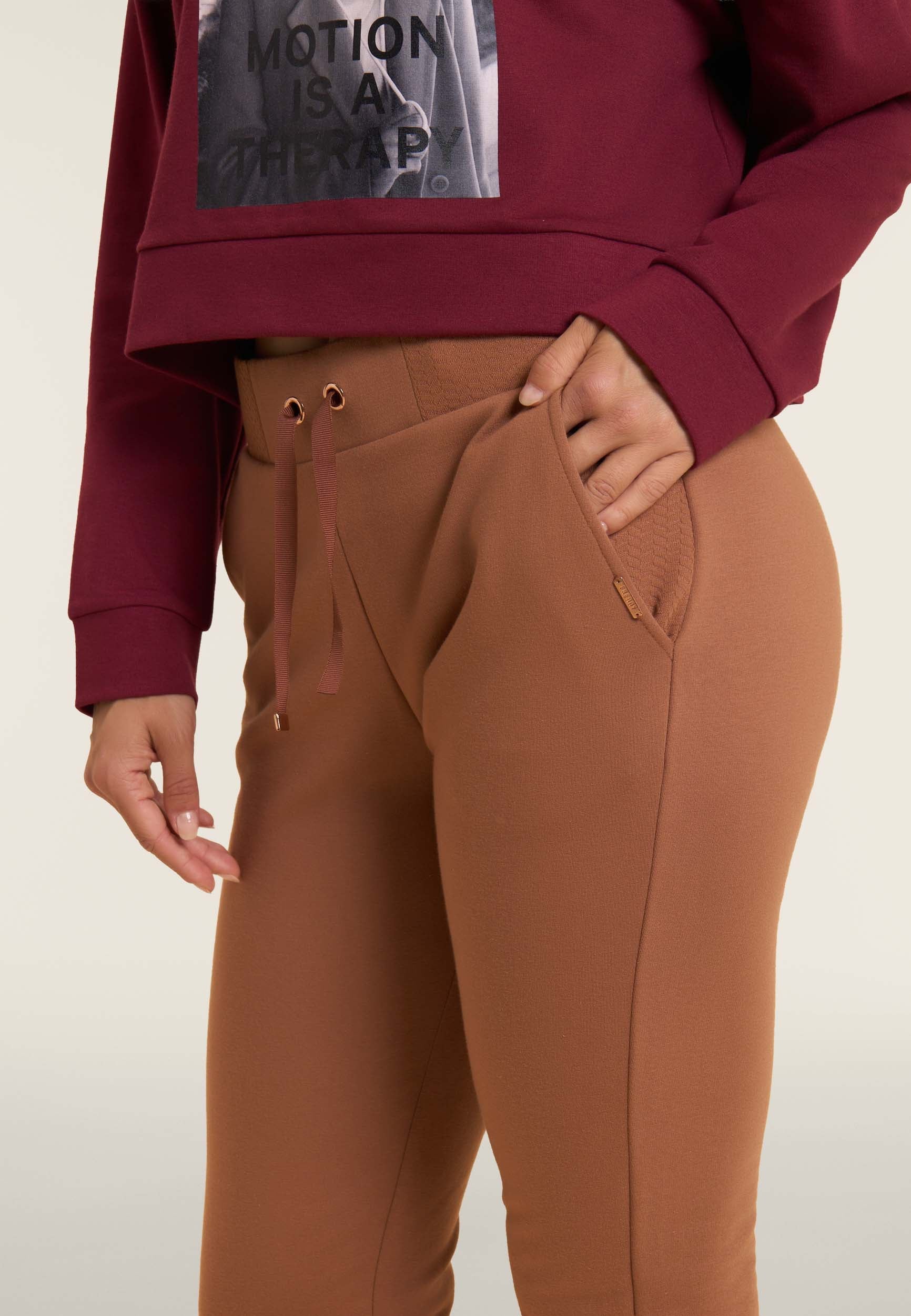 freddy-pantaloni-donna-regular-in-felpa-modal-con-micro-trecce image 4
