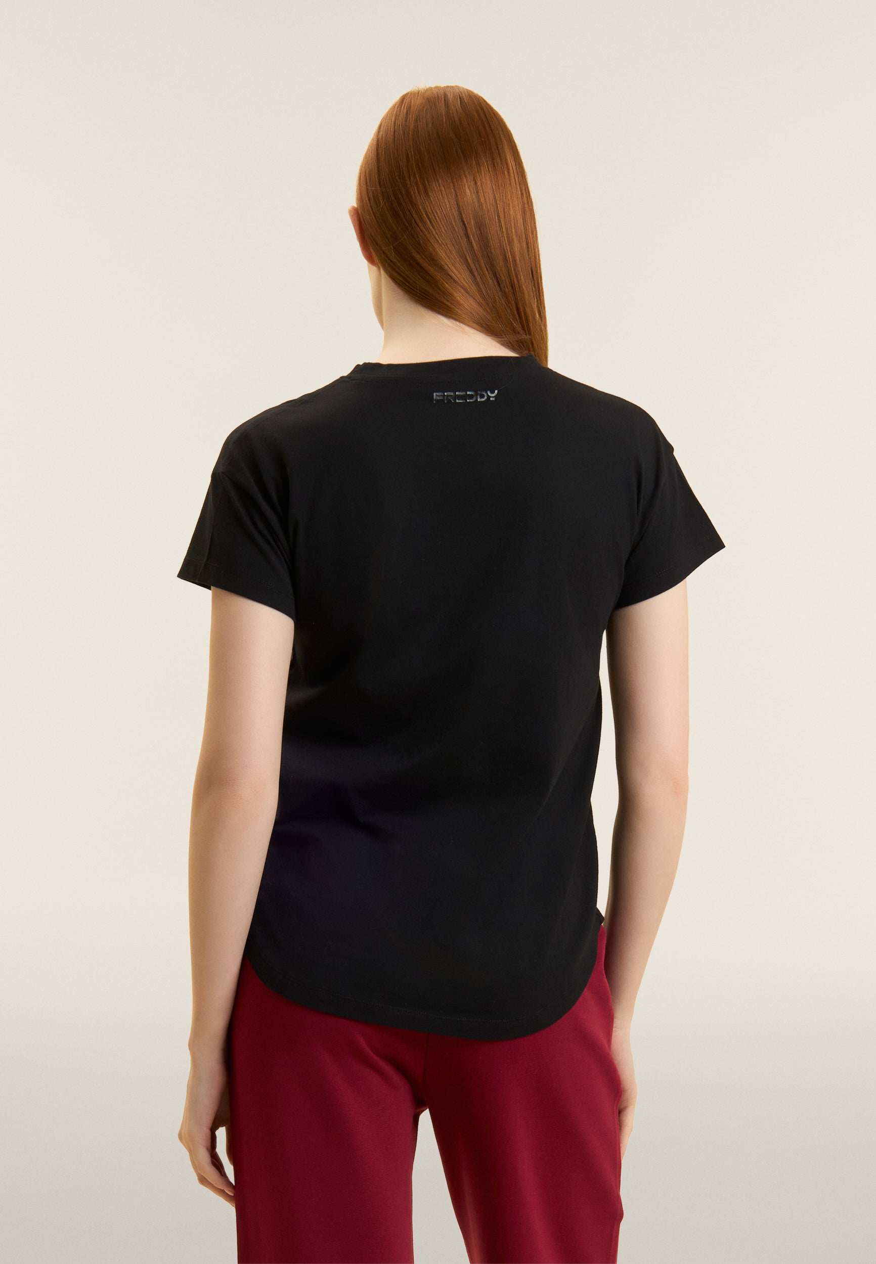 freddy-t-shirt-maniche-ad-aletta-e-logo-ricamato-in-cotone image 3