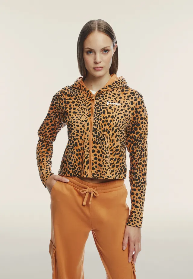 freddy-felpa-cropped-con-zip-e-cappuccio-animalier-regular-fit image 1