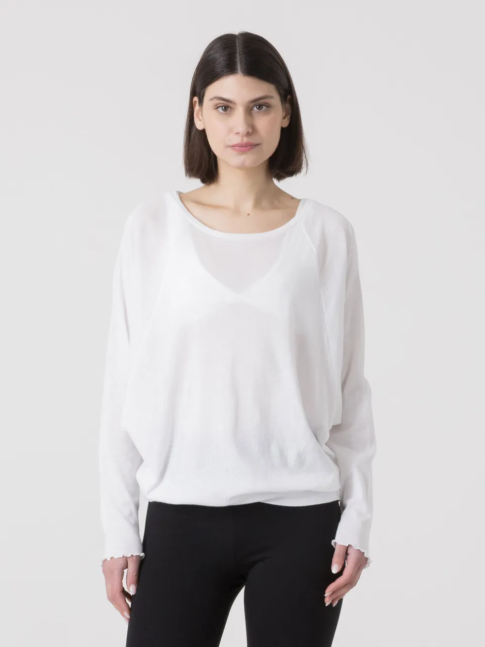 dimensione-danza-maglia-donna-manica-lunga-in-cotone-scollo-rotondo image 1