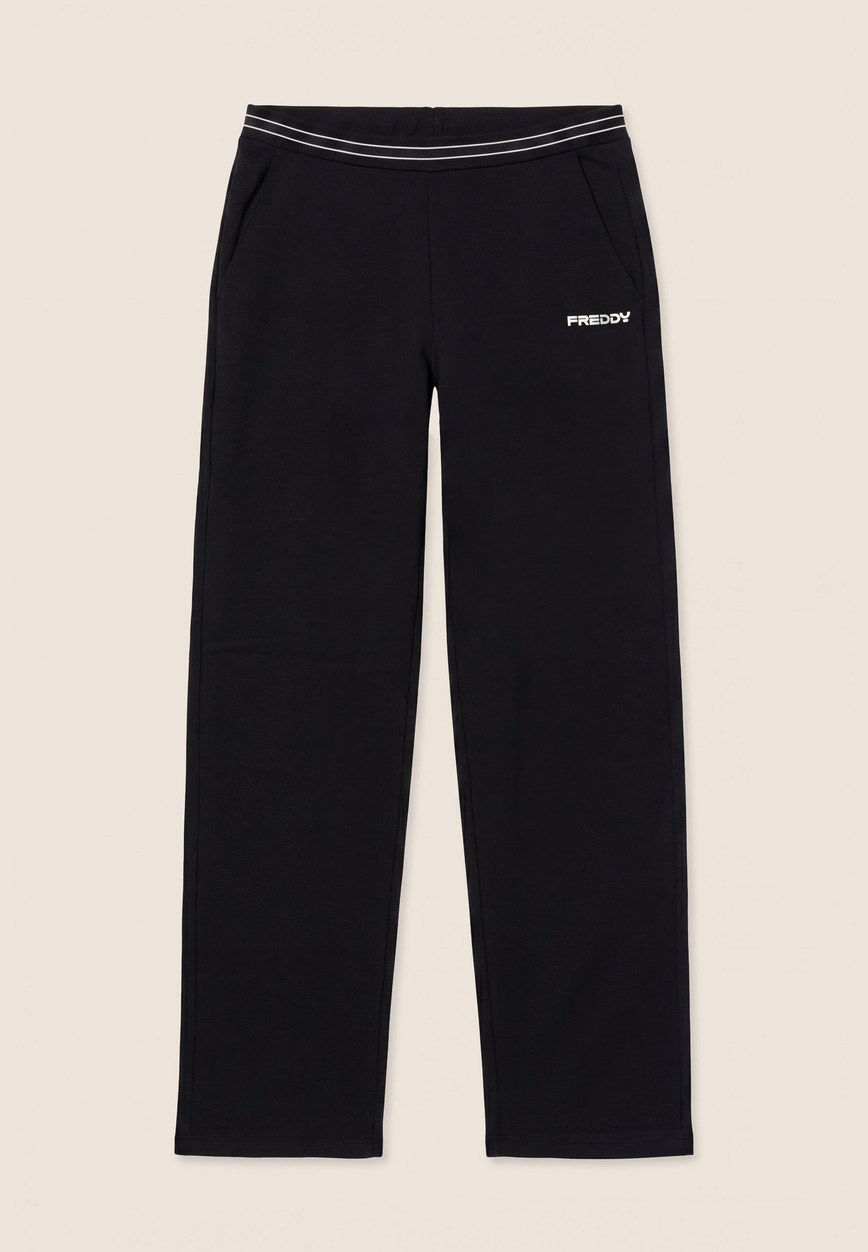 freddy-pantaloni-donna-gamba-dritta-con-elastico-logato-perlato-felpa-elasticizz image 4