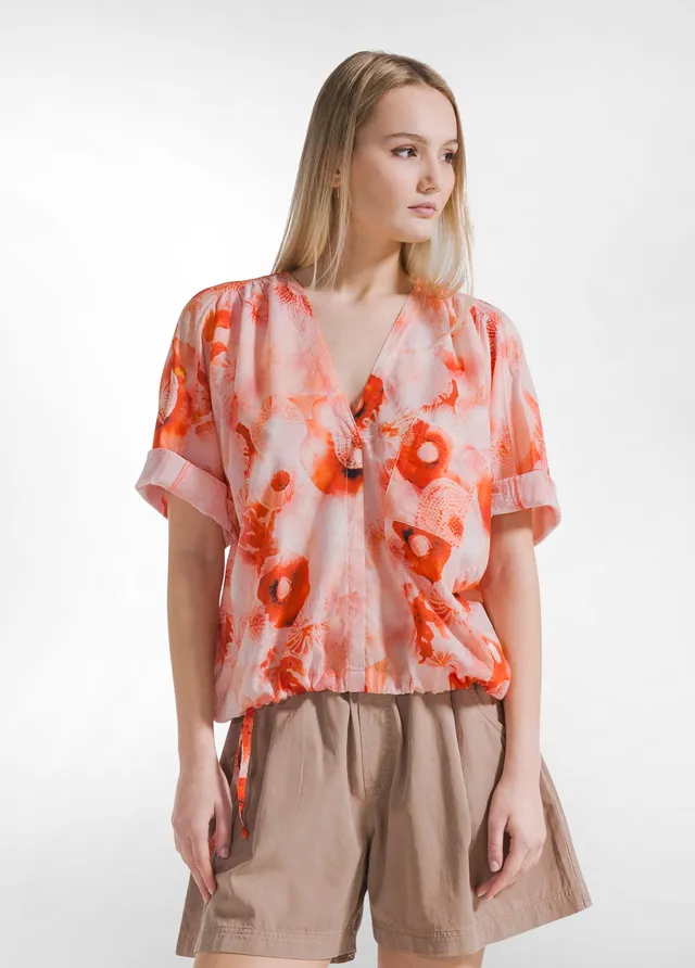 deha-blusa-all-over-in-mussola-di-cotone-rosso image 1