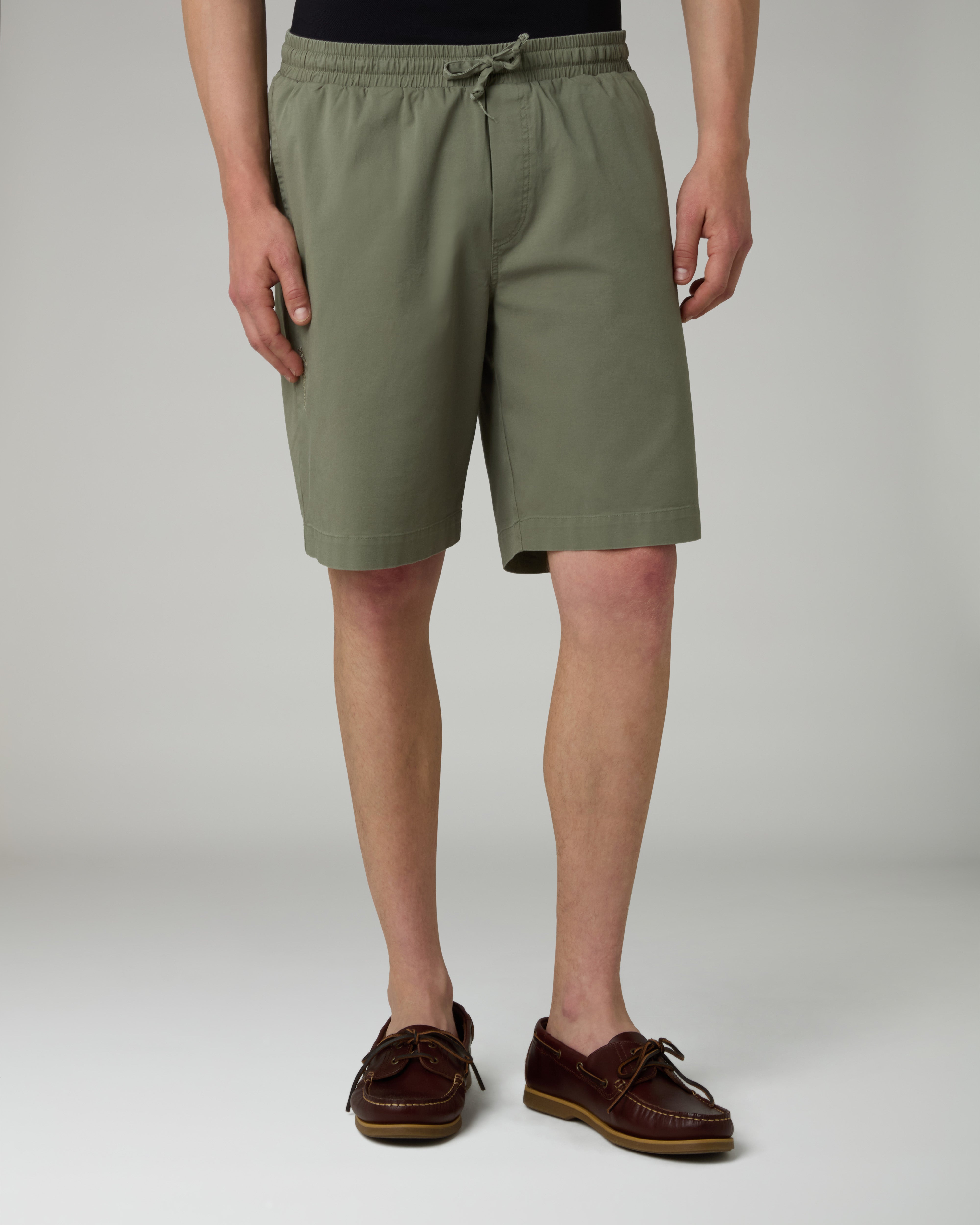 australian-doric-twill-short-short-cotone-con-coulisse-e-logo-ricamato image 1
