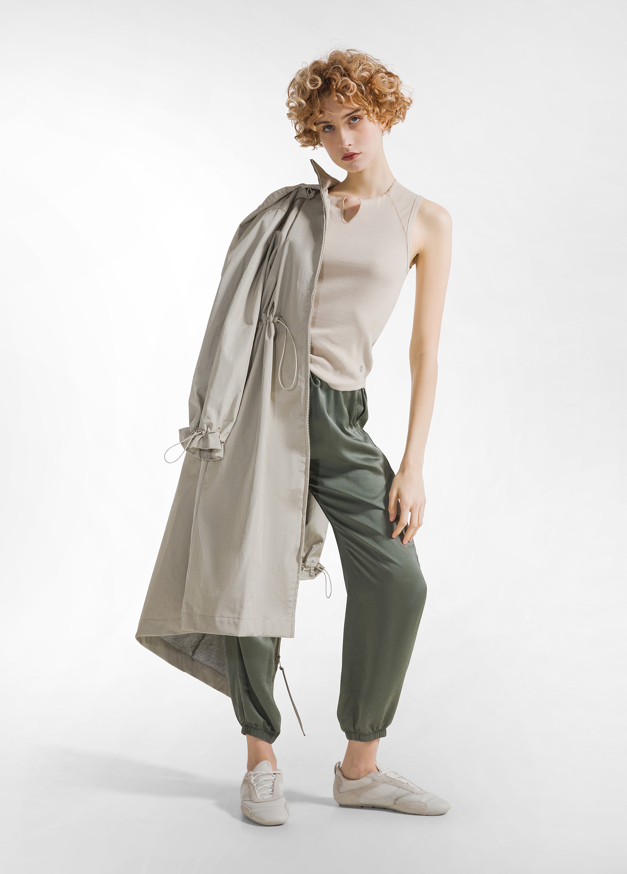 deha-top-in-costina-beige-top-smanicato-aderente-cotone-organico image 4