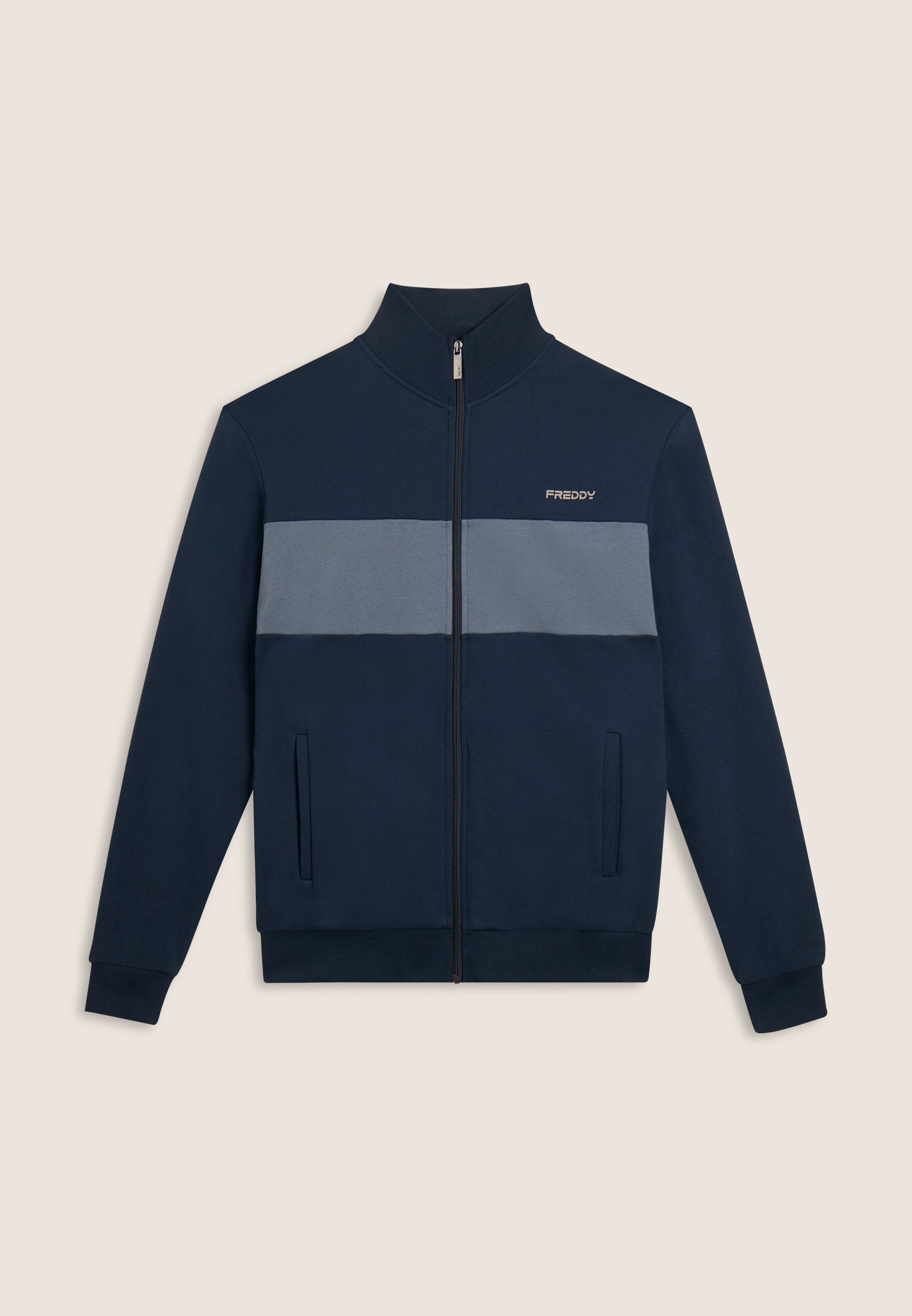 freddy-felpa-uomo-full-zip-regular-felpa-garzata-cotone image 5