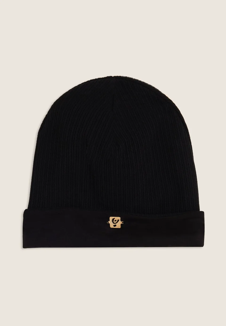 freddy-berretto-beanie-junior-in-maglia-con-placchetta-dorata image 1