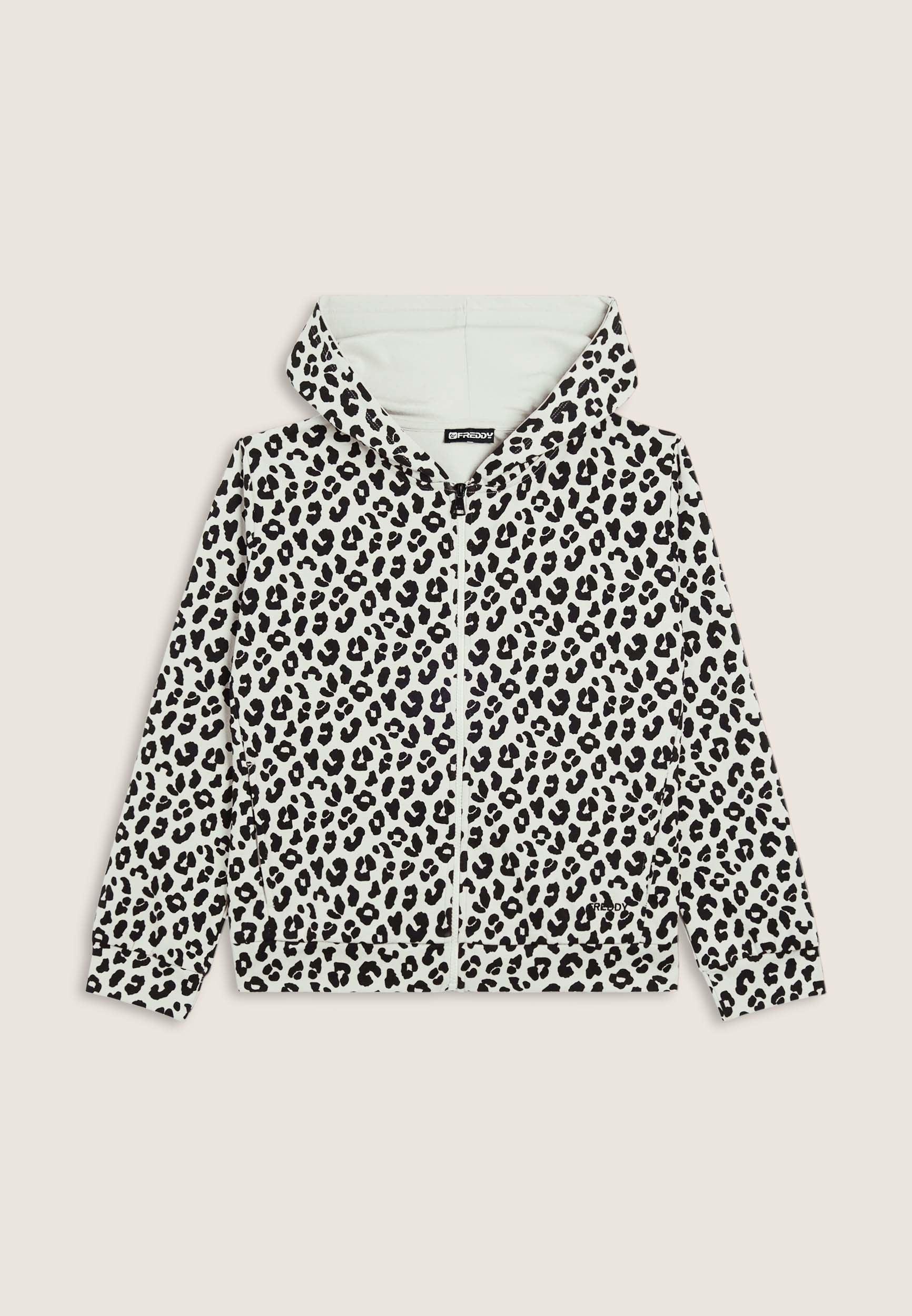 freddy-felpa-donna-leopardata-full-zip-con-cappuccio image 8