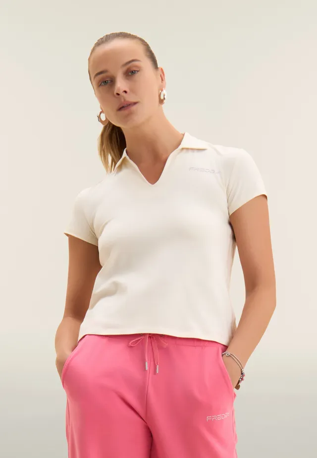 freddy-t-shirt-collo-a-camicia-scollo-a-v-t-shirt-donna-jersey image 1