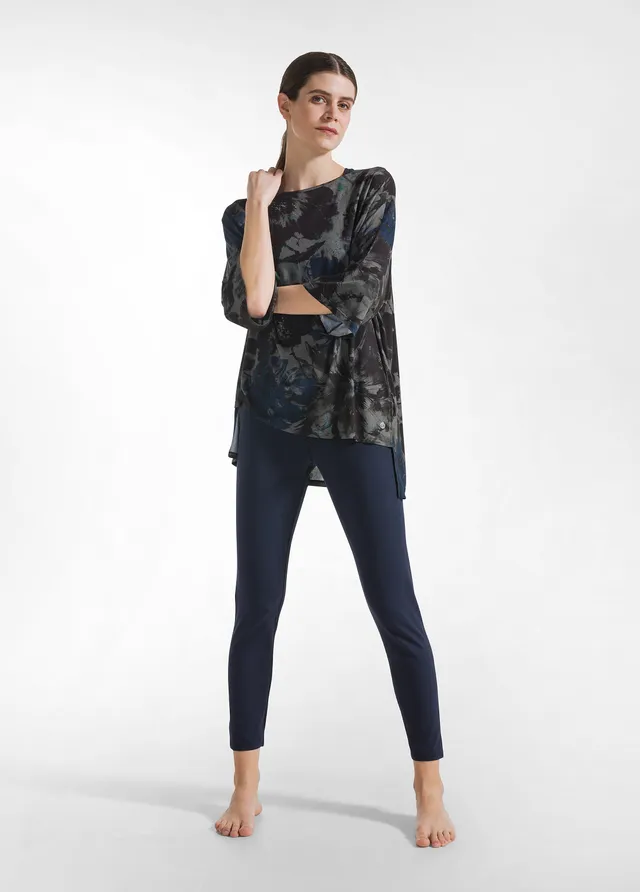 deha-leggings-logo-in-jersey-stretch-blu-notte image 1