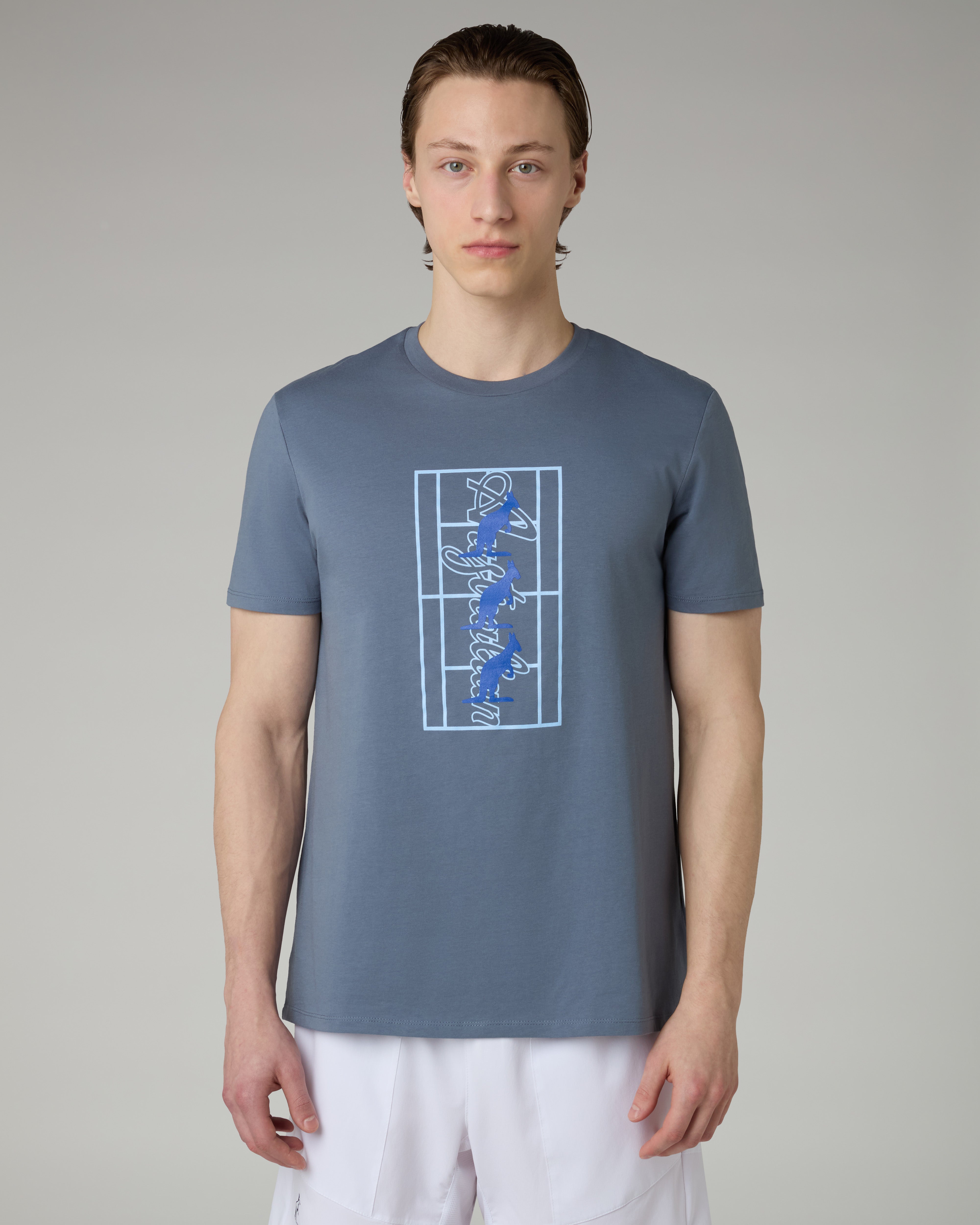 australian-kangaroo-field-t-shirt-maglietta-cotone-grigio-flint-stone image 1