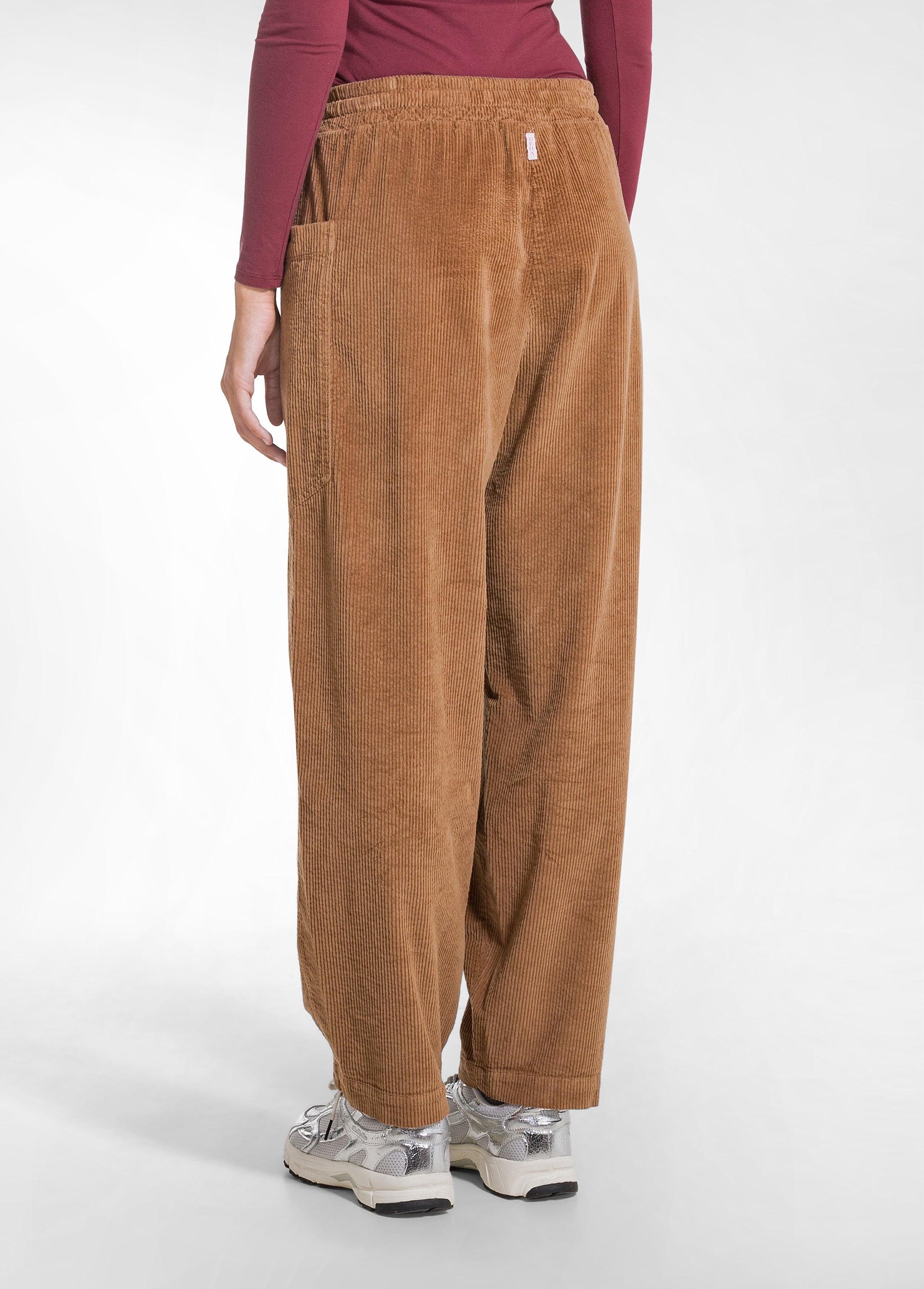 deha-pantalone-balloon-velluto-mille-righe-marrone image 3