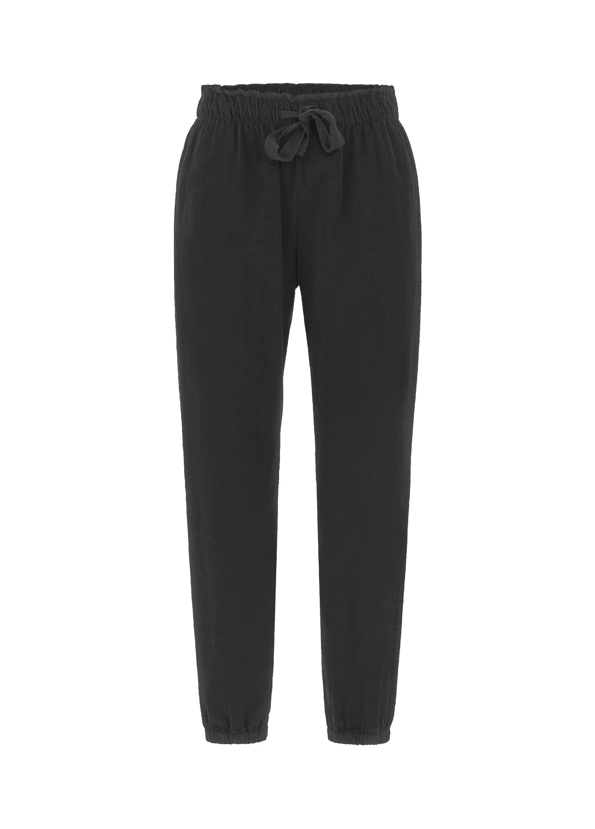 deha-pantaloni-in-velluto-con-coulisse-in-vita-nero image 5