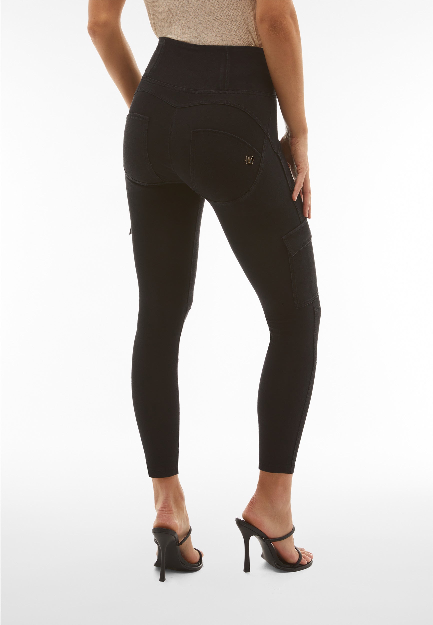 freddy-wr-up-jeggings-cargo-vita-alta-7-8-donna-effetto-denim image 3