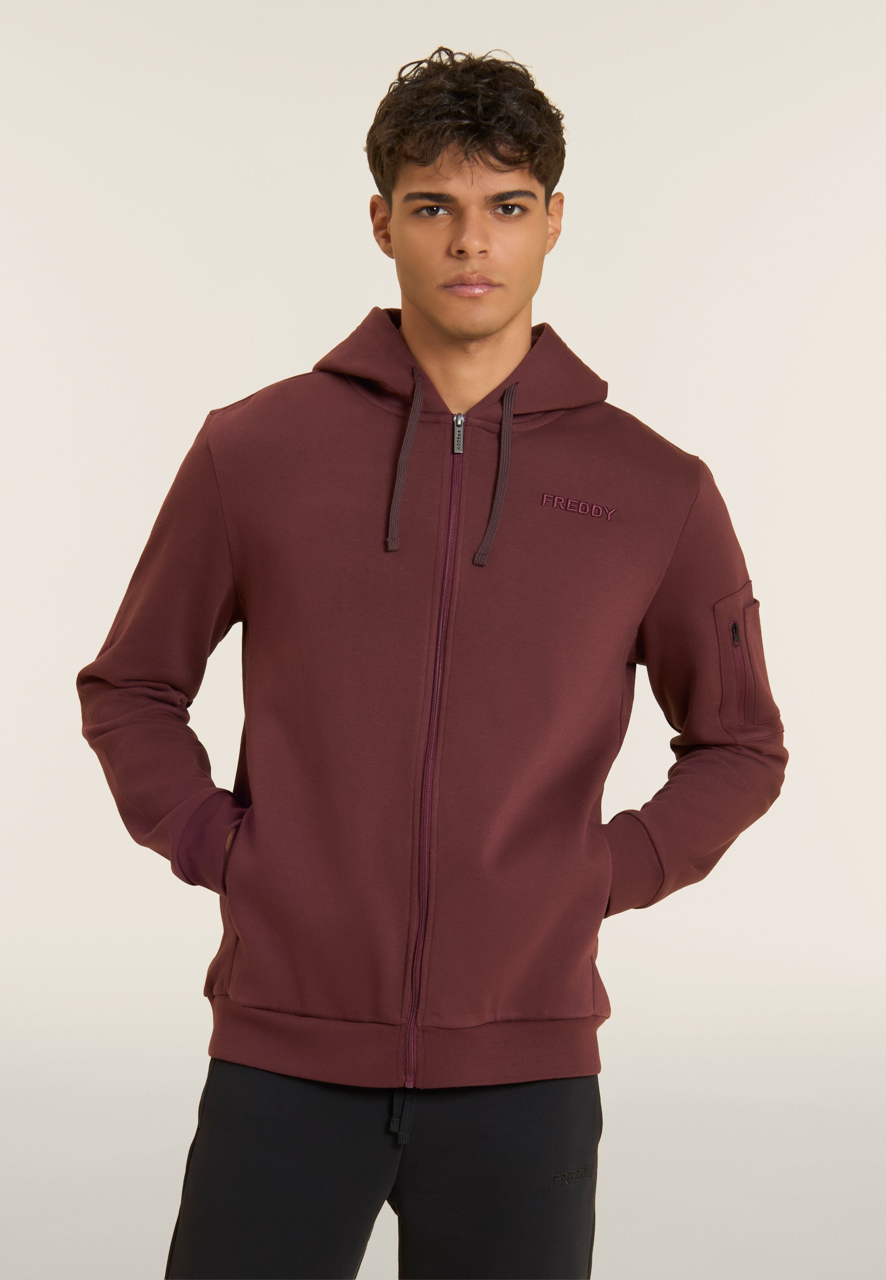 freddy-tuta-sportiva-da-uomo-in-felpa-garzata-con-zip-e-cappuccio-regular image 1