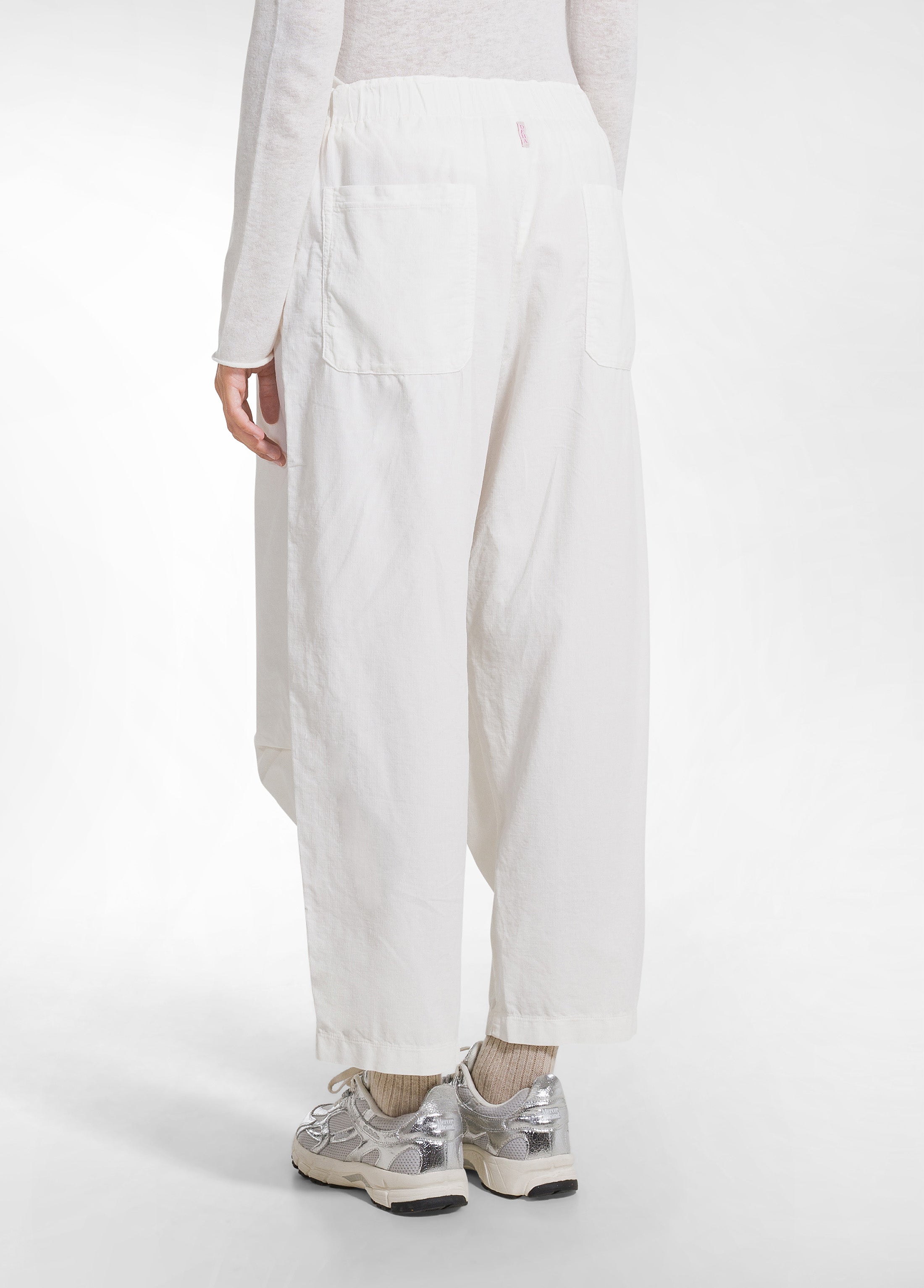 deha-d52357-pantalone-balloon-velluto-mille-righe-bianco image 3