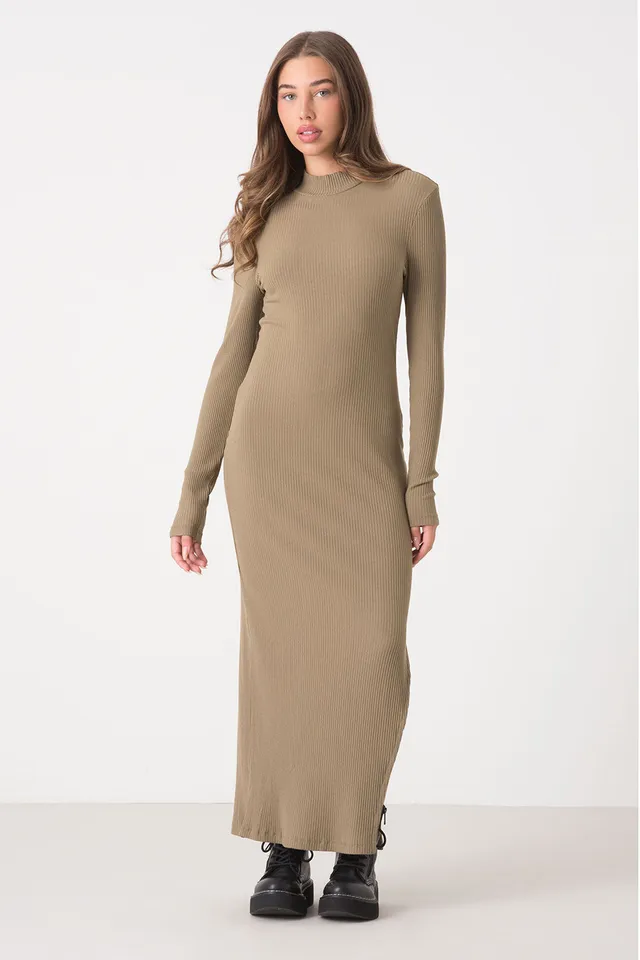 dimensione-danza-abito-lungo-donna-in-modal-stretch-a-costine-collo-alto image 1
