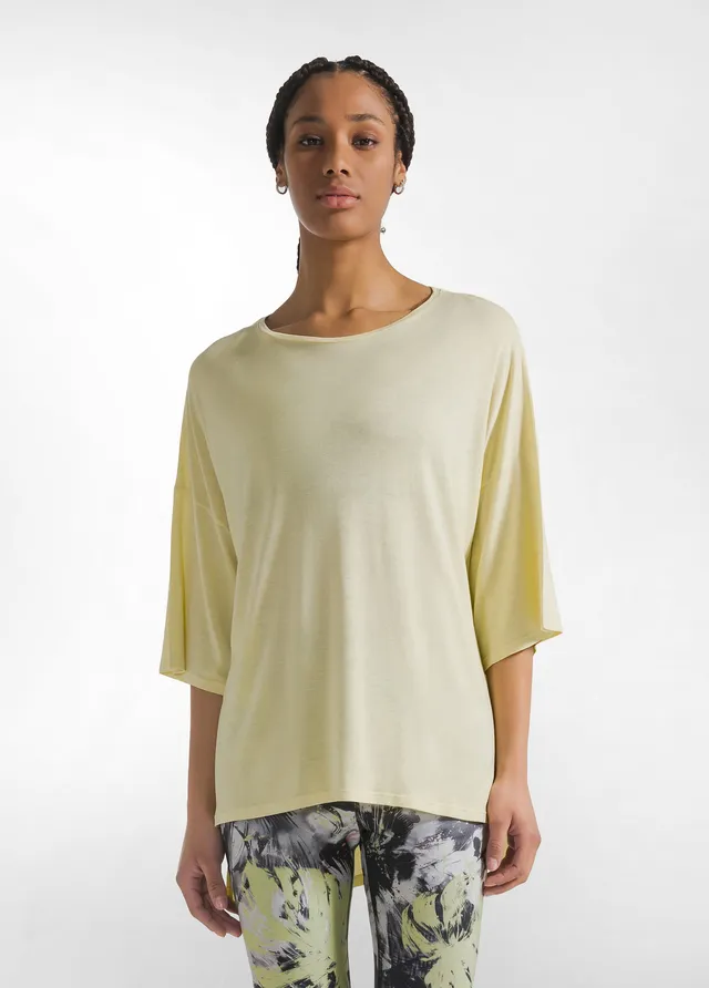deha-t-shirt-maxi-in-viscosa-giallo-girocollo-ampio image 1