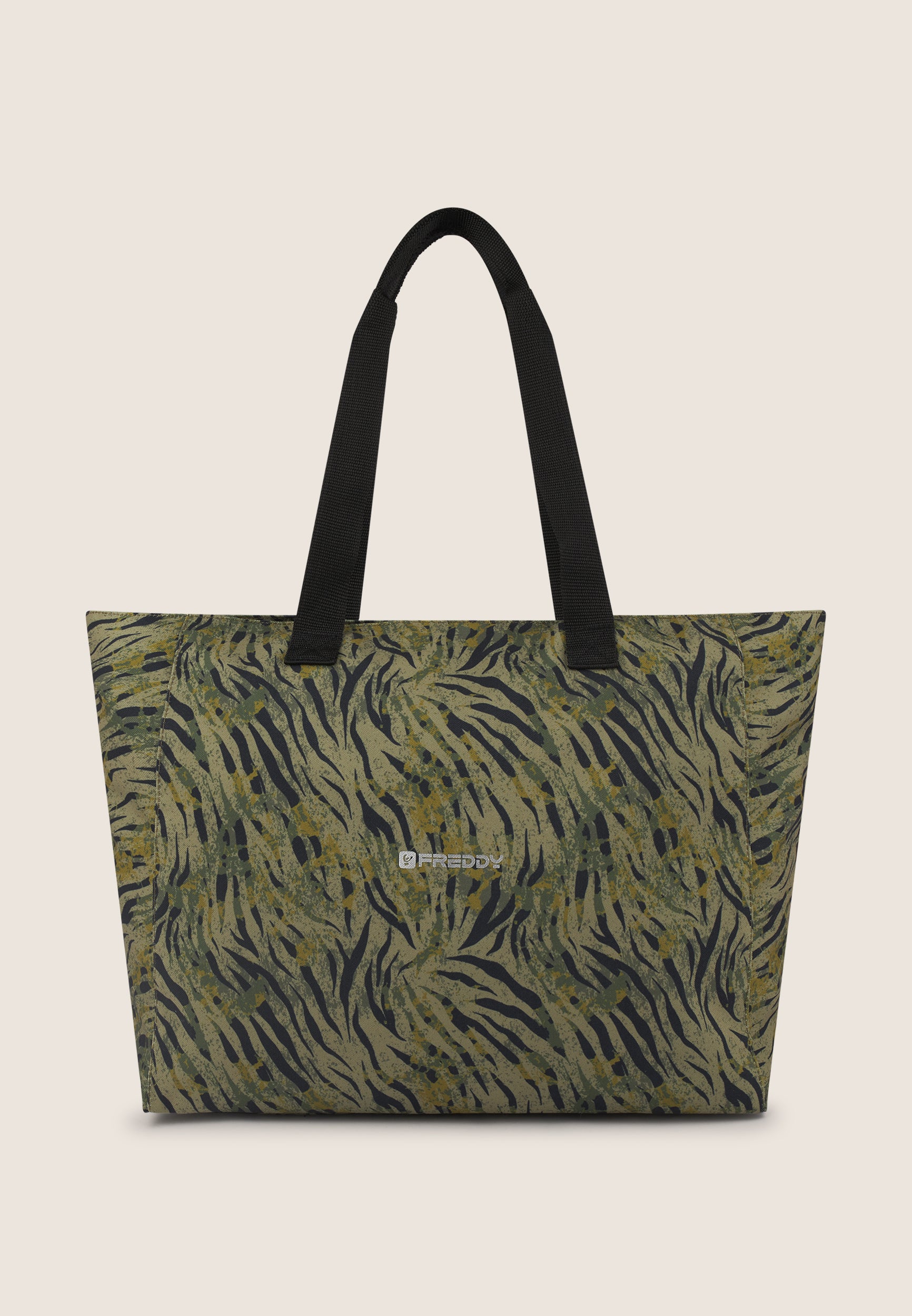 freddy-borsa-shopper-canvas-animalier-con-zip-38x14x35-cm image 4