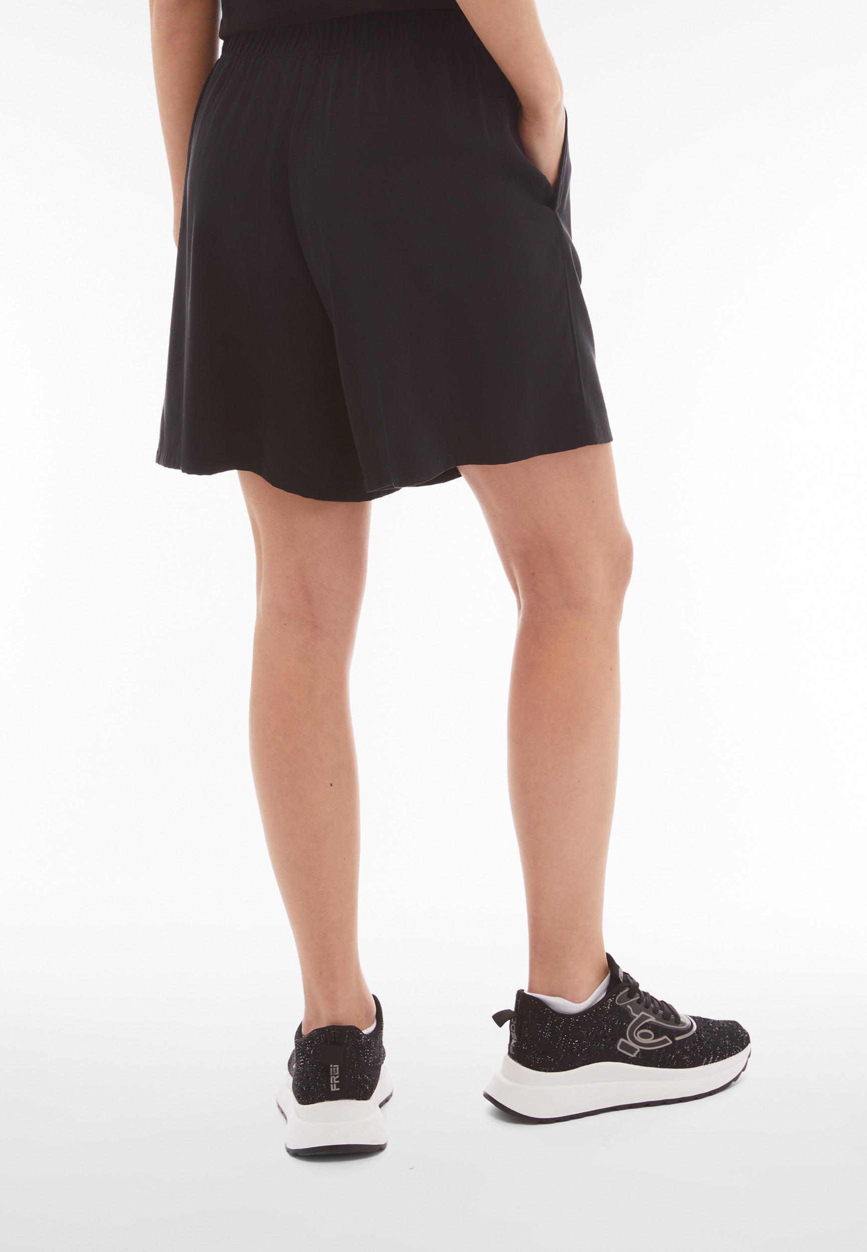 freddy-pantaloncini-donna-gamba-ampia-in-lino-viscosa image 3