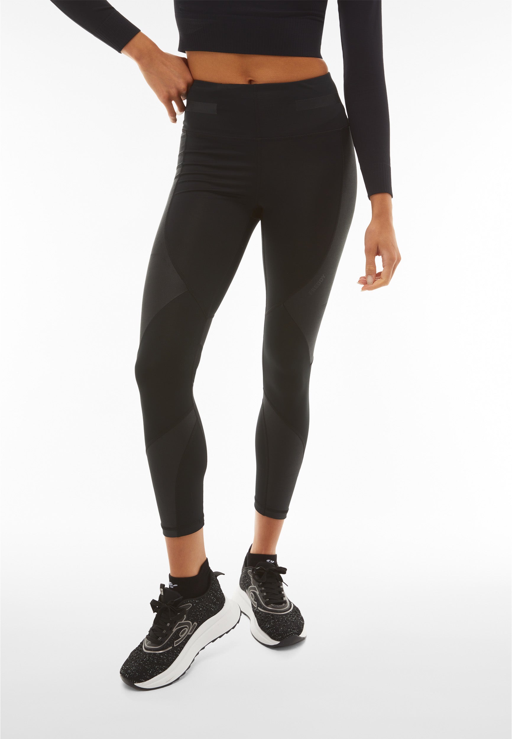 freddy-leggings-superfit-7-8-vita-alta-ecologici-con-inserti-lucidi image 1