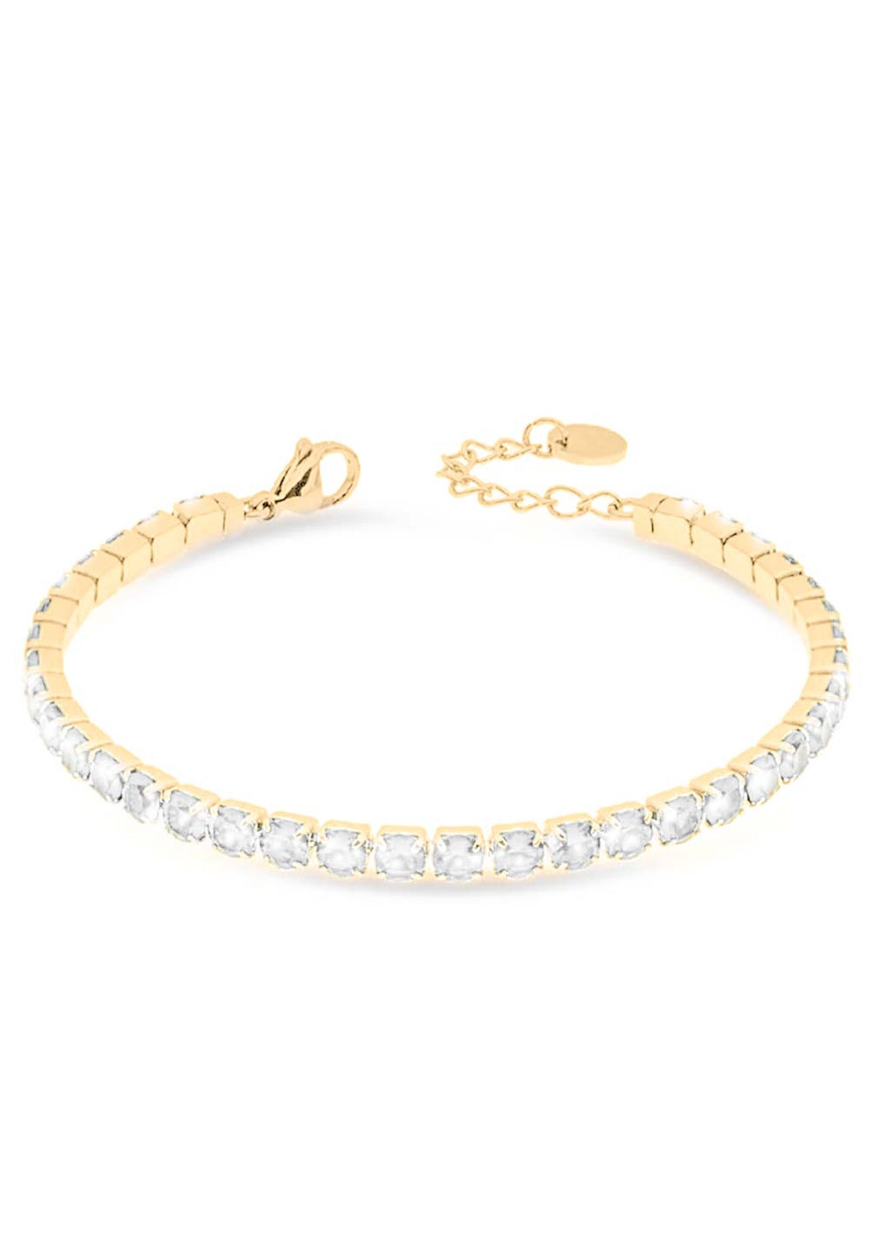 bracciale-tennis-oro-freddy-acciaio-gemme-bianche-200-mm image 1