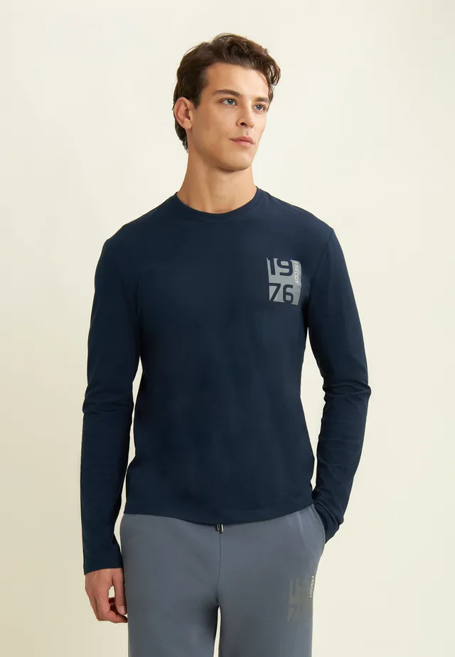 freddy-t-shirt-uomo-manica-lunga-stampa-1976-in-cotone image 1