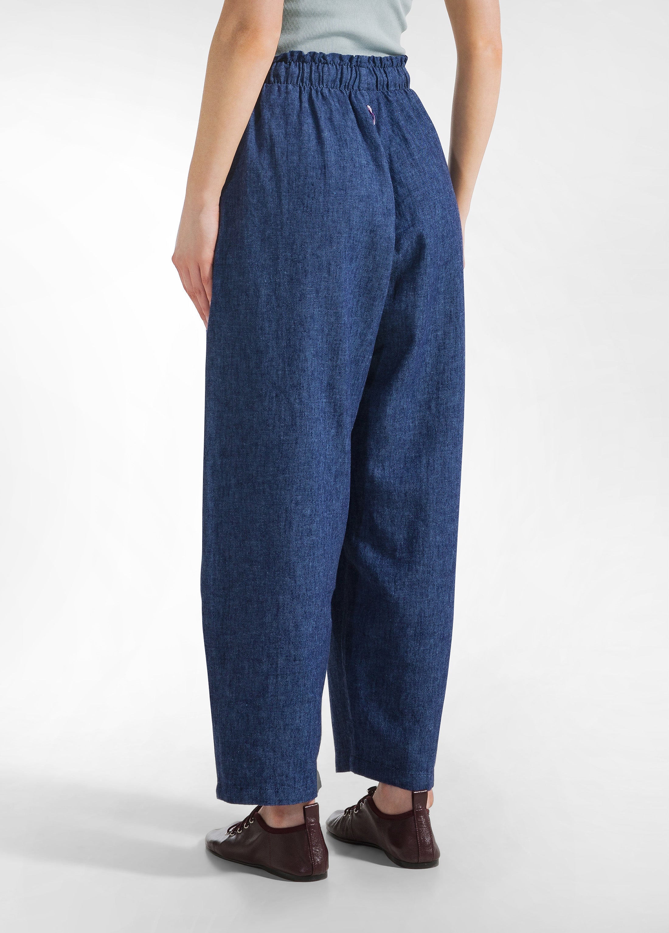 deha-d22647-pantalone-balloon-denim-lino-blu image 3