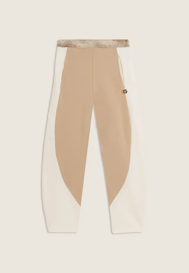 freddy-pantaloni-junior-barrel-fit-vita-elastica-logata-colour-block image 1