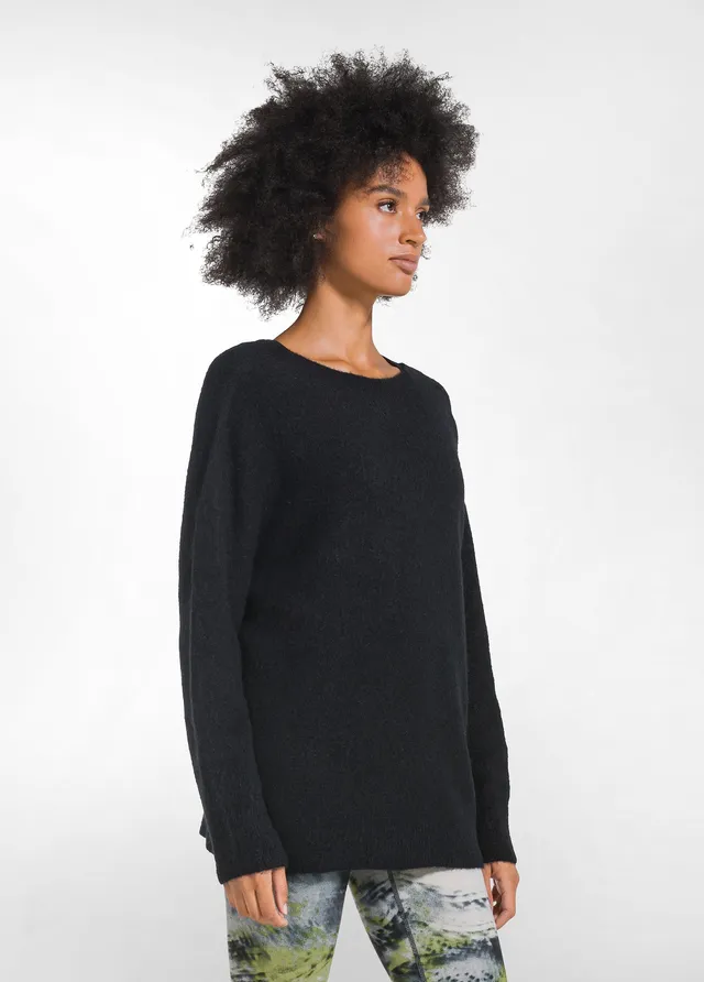 deha-maglione-lungo-alpaca-scollo-v-retro-nero image 1