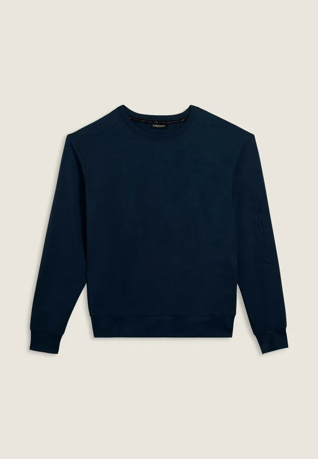 freddy-felpa-girocollo-uomo-interlock-con-maxi-logo-manica image 1