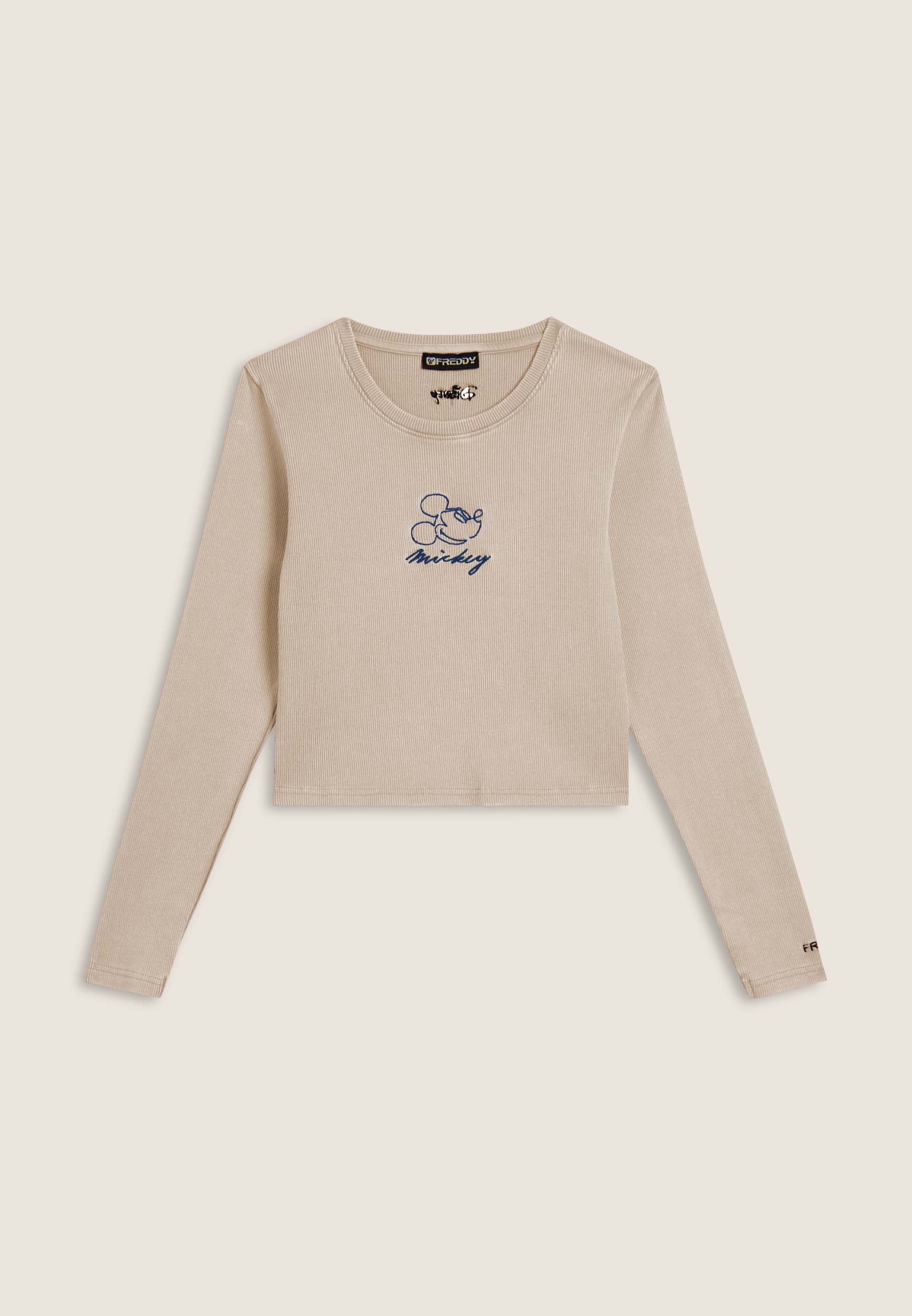 freddy-t-shirt-cropped-donna-manica-lunga-con-ricami-disney image 8