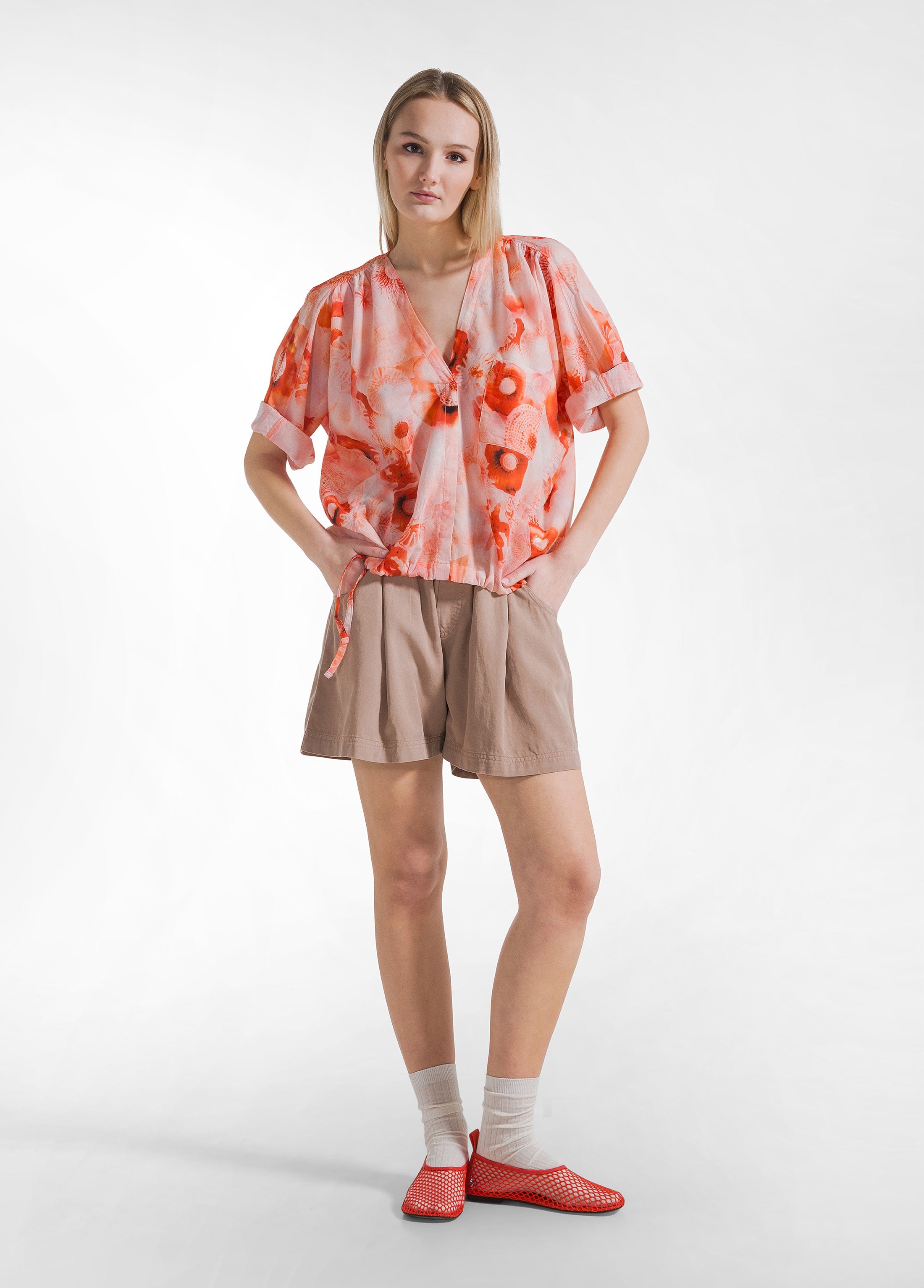 deha-blusa-all-over-in-mussola-di-cotone-rosso image 4
