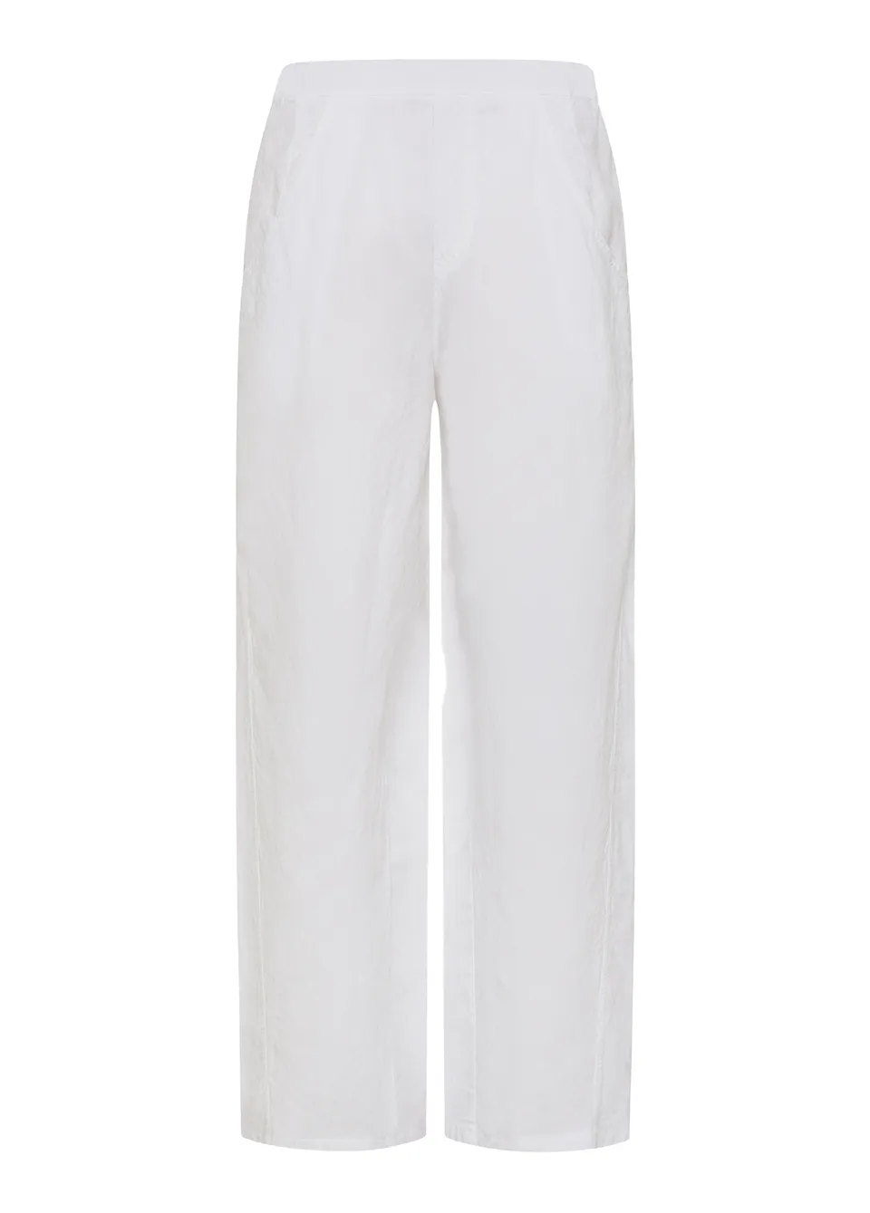 deha-d22655-pantalone-in-lino-fiammato-bianco-con-elastico image 1