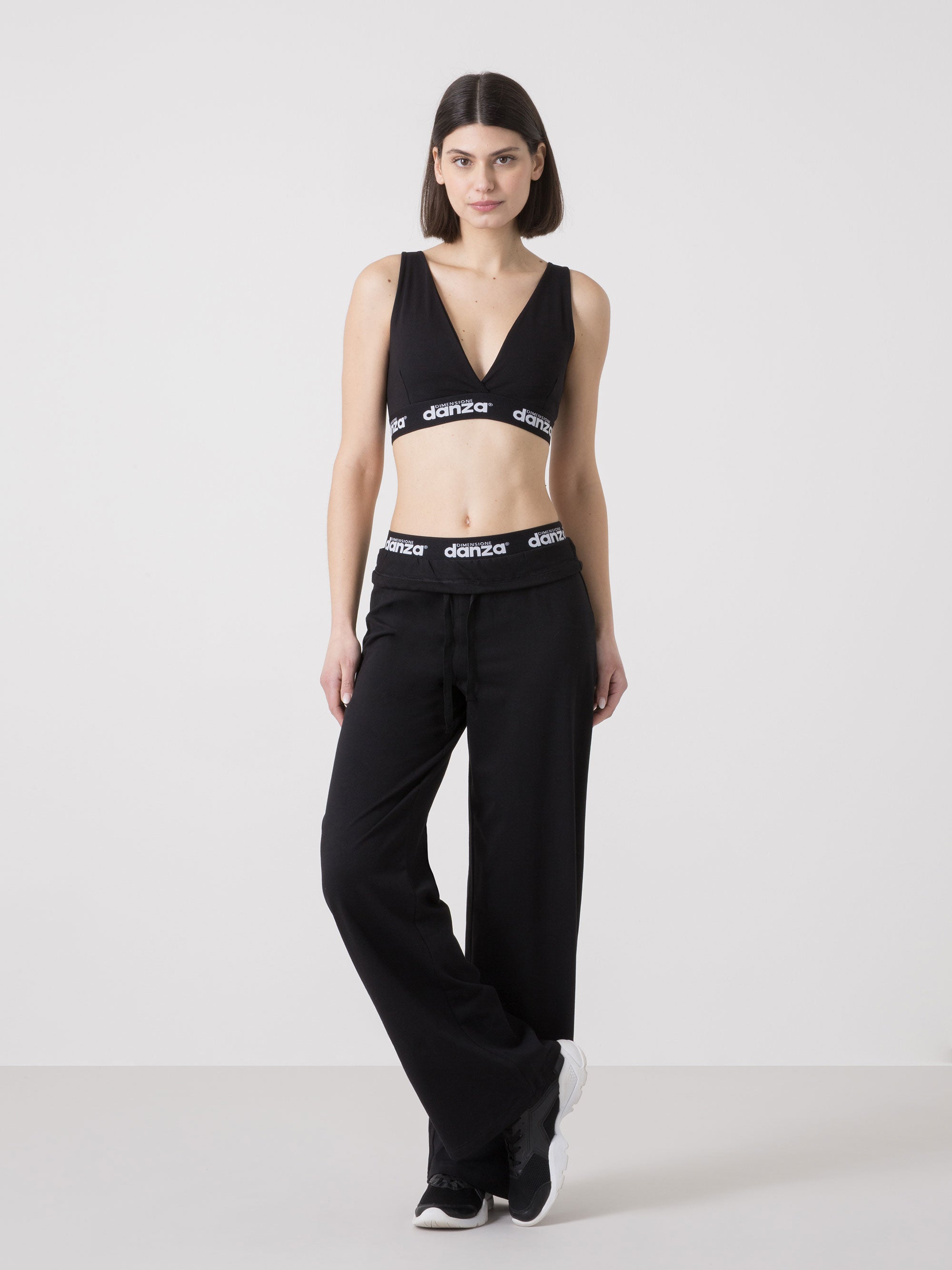 dimensione-danza-pantaloni-donna-wide-leg-con-fascia-logata-e-coulisse image 2