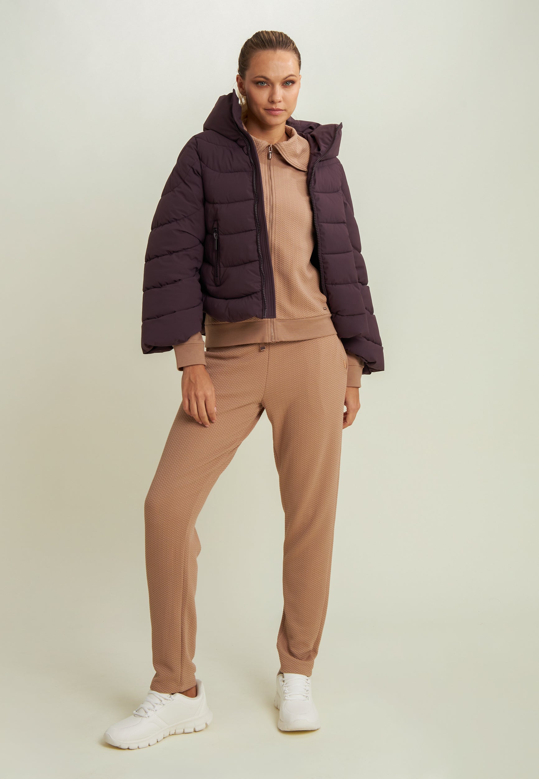 freddy-felpa-donna-full-zip-collo-alto-con-inserti-micro-trecce image 5