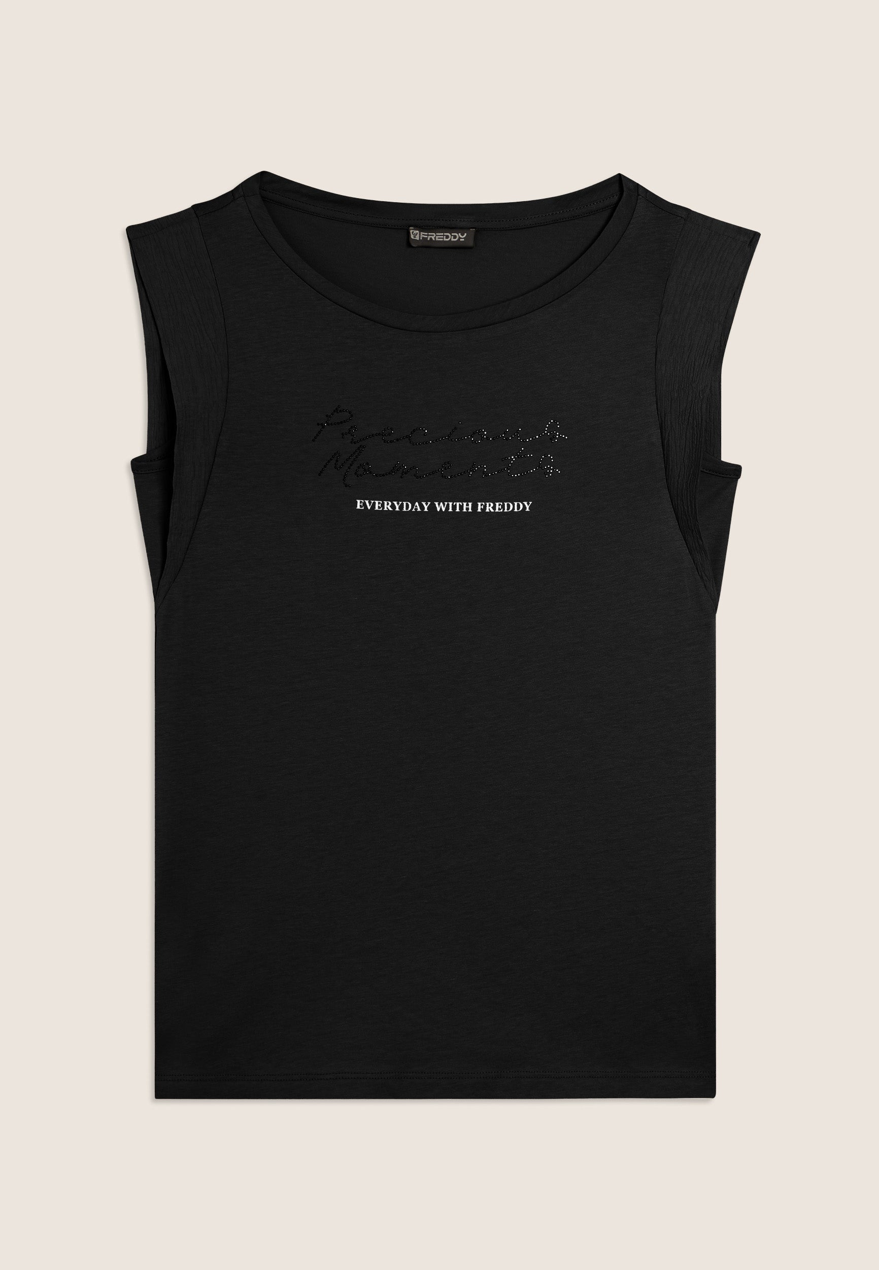 freddy-wr-up-t-shirt-regular-maniche-crinkle-con-scritta-gioiello-precious-momen image 8