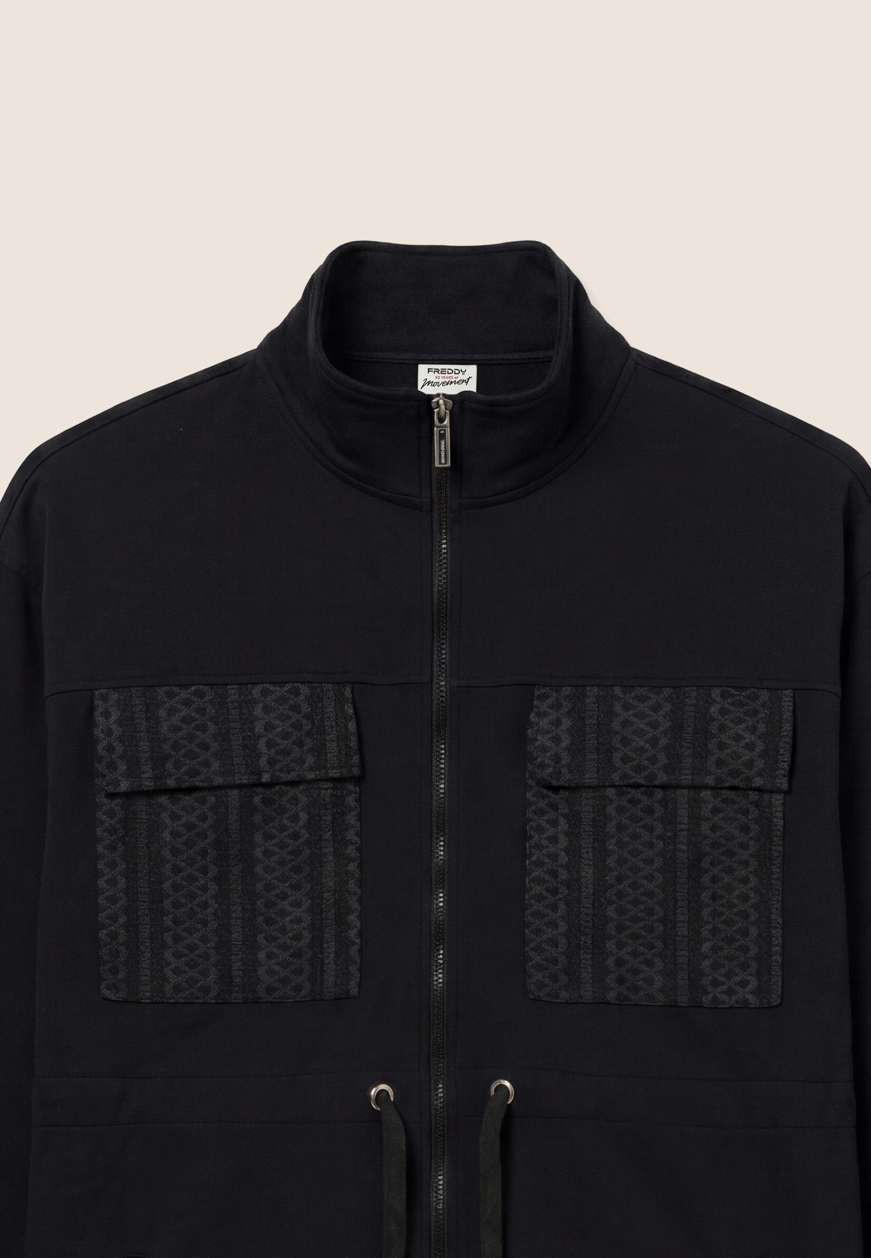 freddy-felpa-collo-alto-full-zip-coulisse-tasche-applicate image 7
