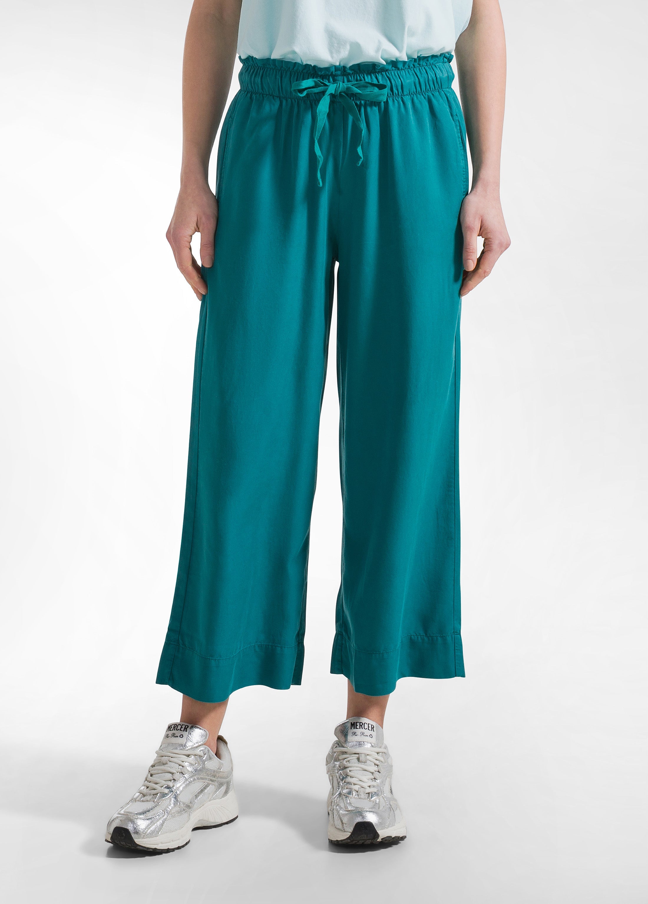 deha-d42567-pantaloni-crop-in-lyocell-verde image 2