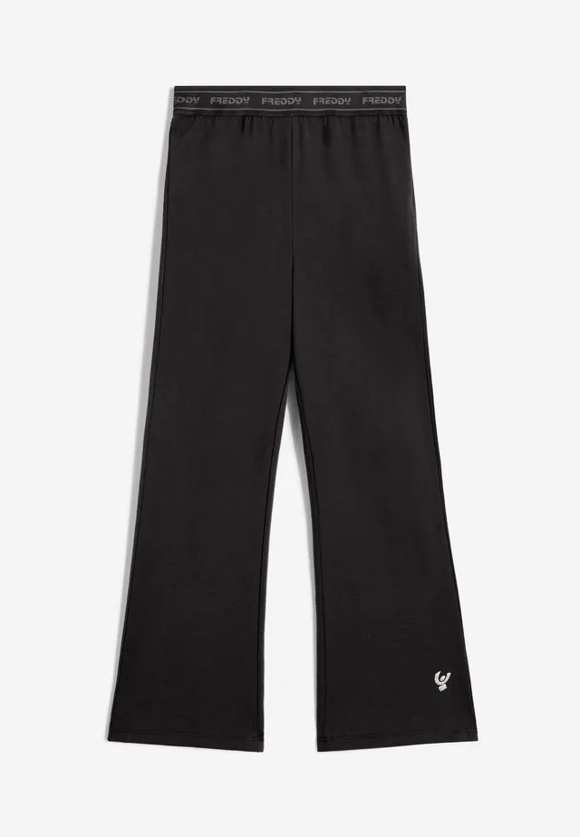 freddy-pantaloni-bambina-fondo-svasato-vita-logata-in-felpa-stretch image 1