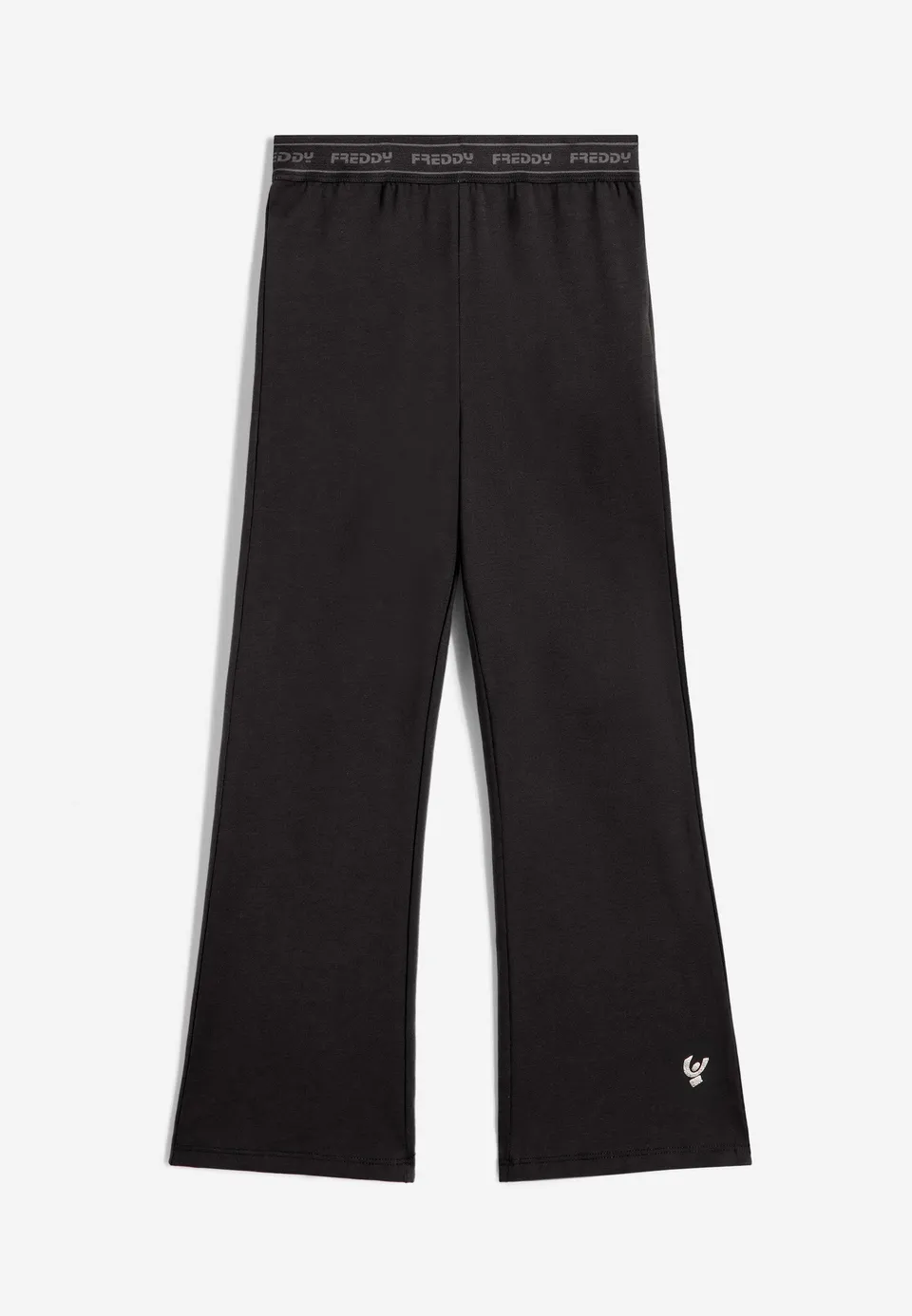 freddy-pantaloni-bambina-fondo-svasato-vita-logata-in-felpa-stretch image 1