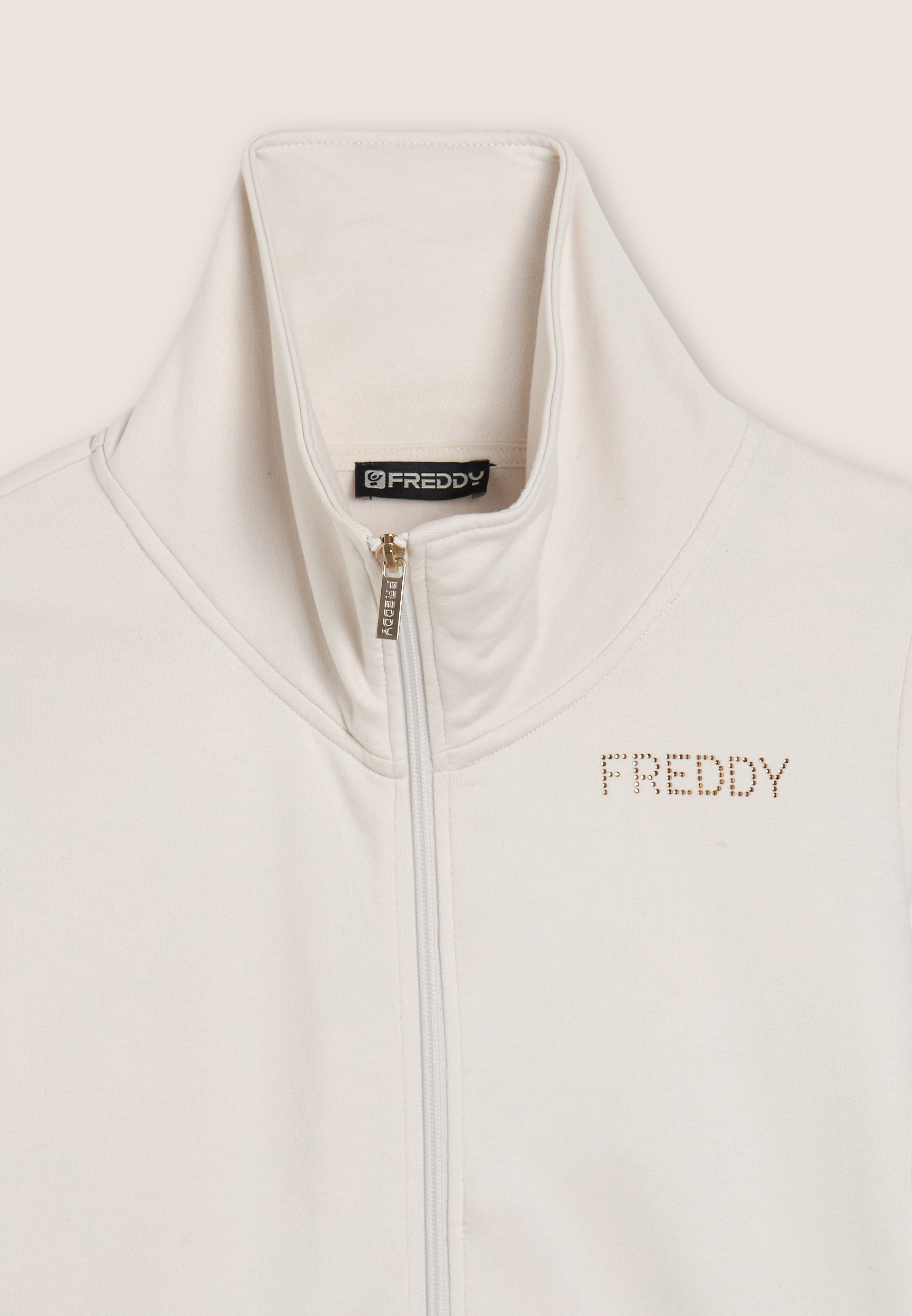 freddy-tuta-sportiva-donna-collo-alto-full-zip-con-scritta-strass-inspired-heart image 8