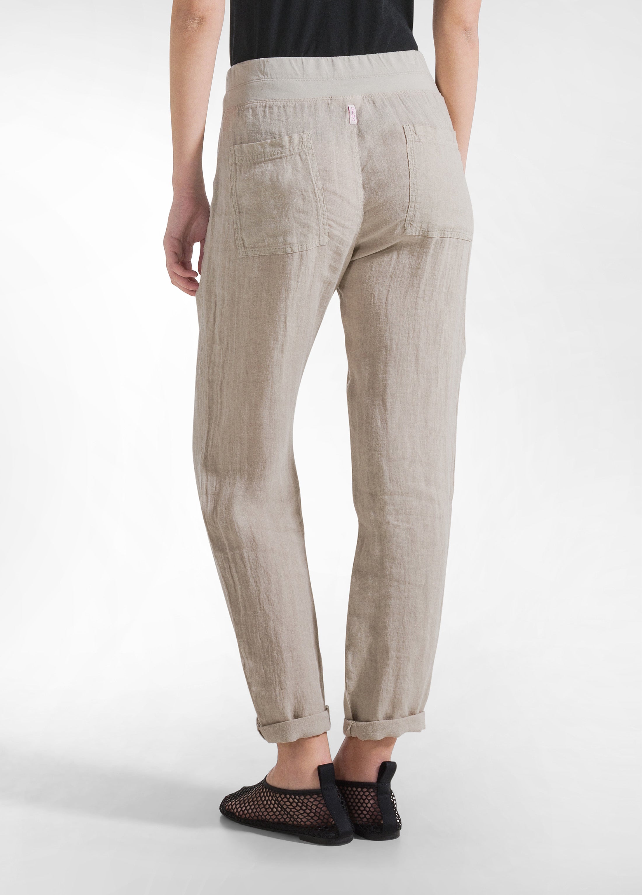 deha-pantaloni-in-lino-beige-pantaloni-estivi-100-lino image 3